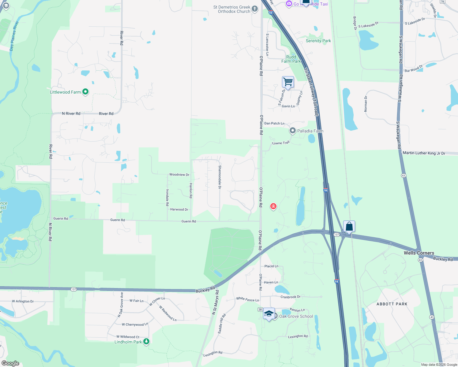 map of restaurants, bars, coffee shops, grocery stores, and more near 31280 W Somerset Cir in Libertyville