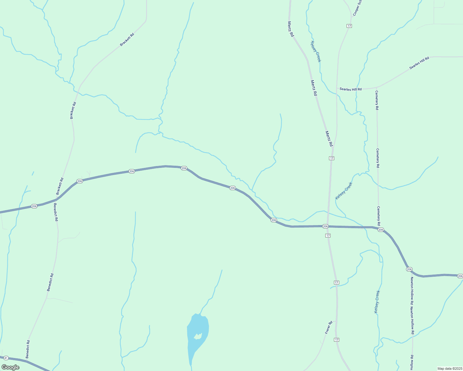 map of restaurants, bars, coffee shops, grocery stores, and more near 3384 New York 206 in Bainbridge