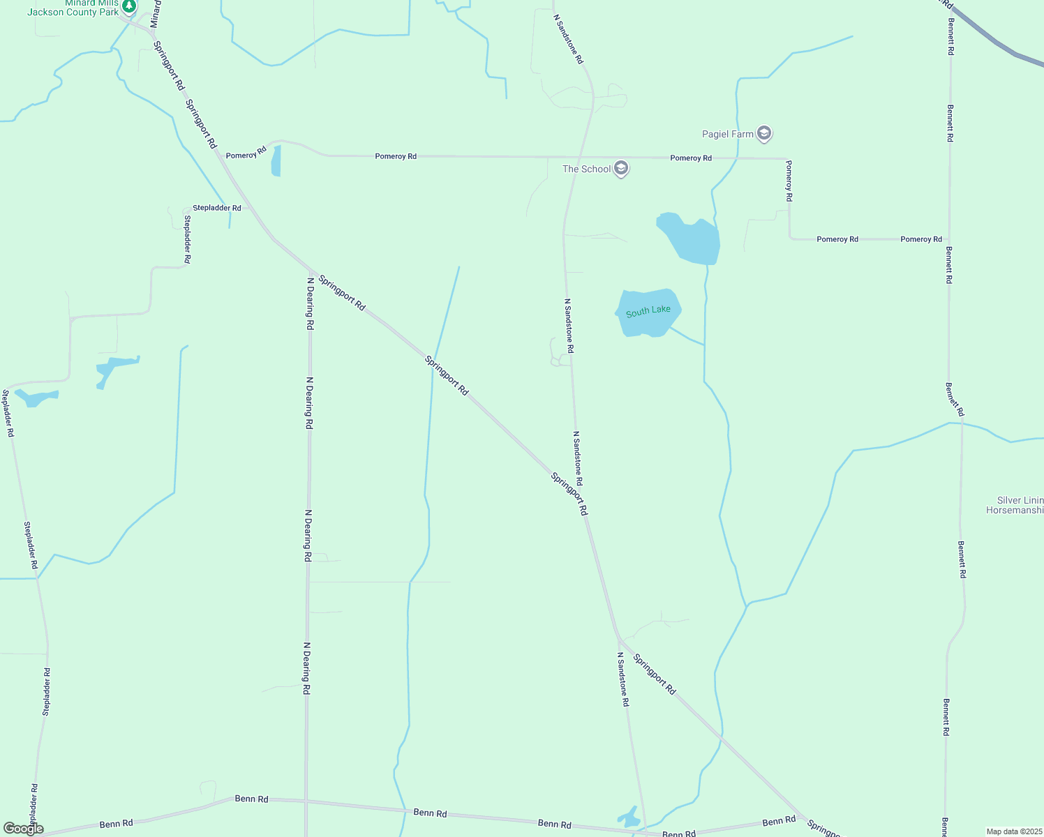 map of restaurants, bars, coffee shops, grocery stores, and more near 7351 Springport Road in Parma