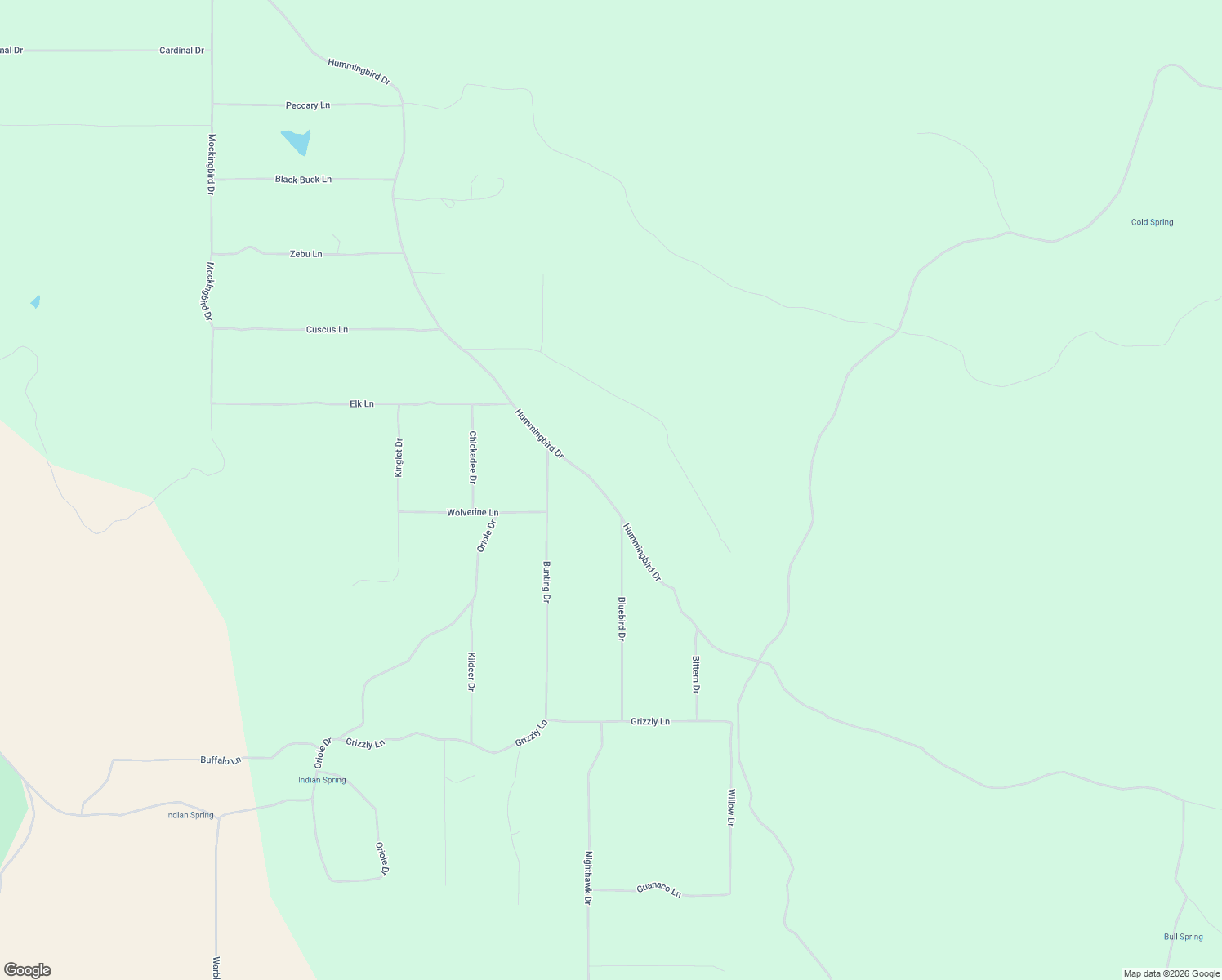 map of restaurants, bars, coffee shops, grocery stores, and more near Hummingbird Drive in Klamath County