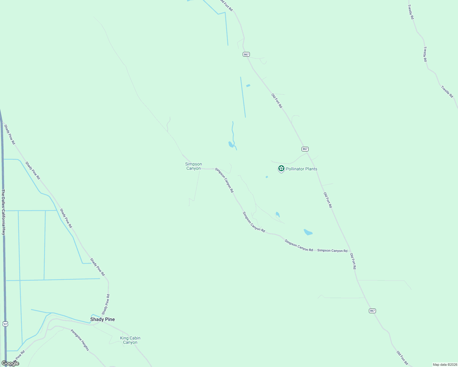 map of restaurants, bars, coffee shops, grocery stores, and more near 10426 Simpson Canyon Road in Klamath Falls