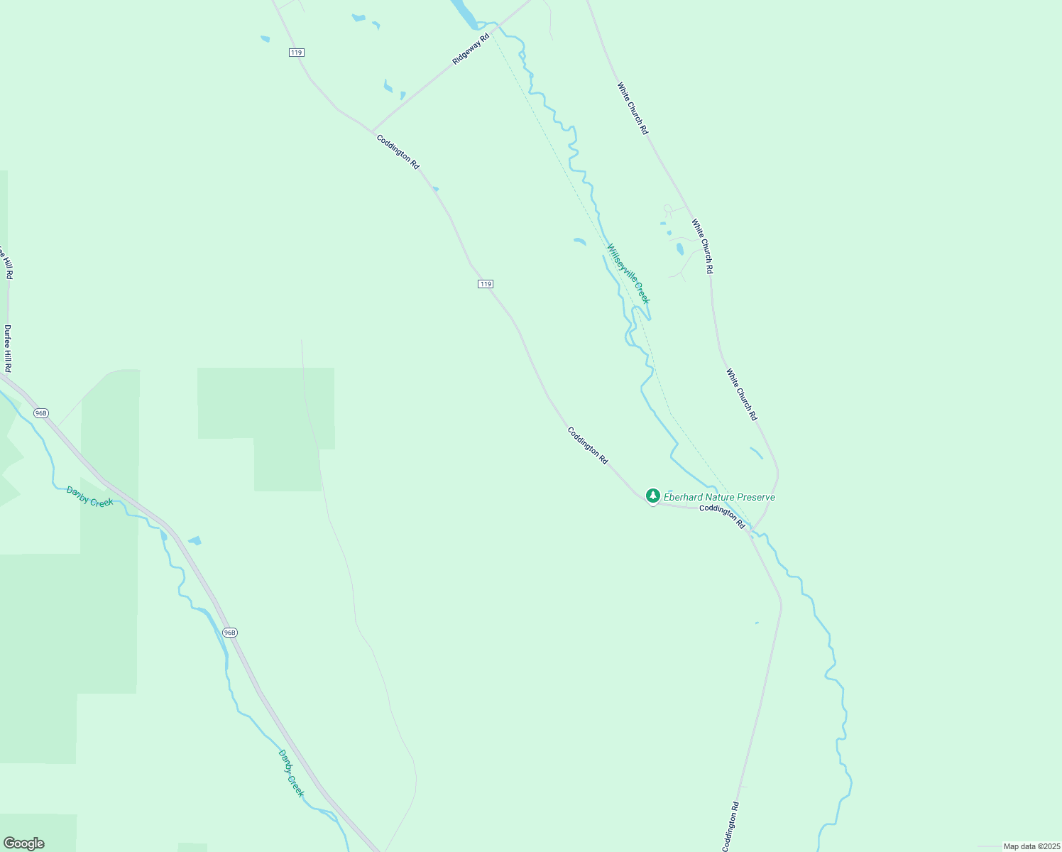 map of restaurants, bars, coffee shops, grocery stores, and more near 2280 Coddington Road in Brooktondale