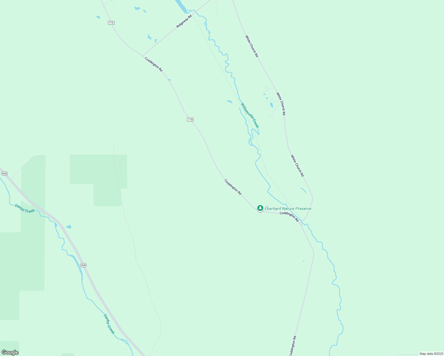 map of restaurants, bars, coffee shops, grocery stores, and more near 2280 Coddington Road in Brooktondale