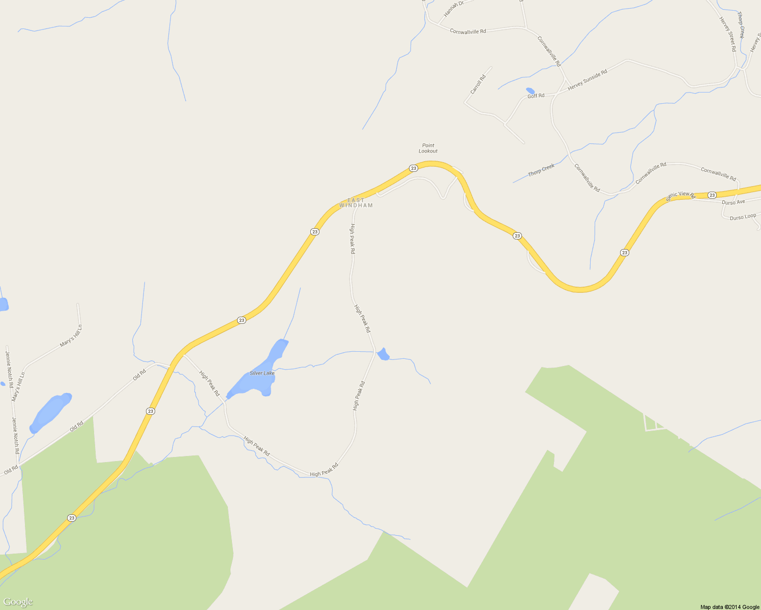 map of restaurants, bars, coffee shops, grocery stores, and more near 342 High Peak Road in Hensonville