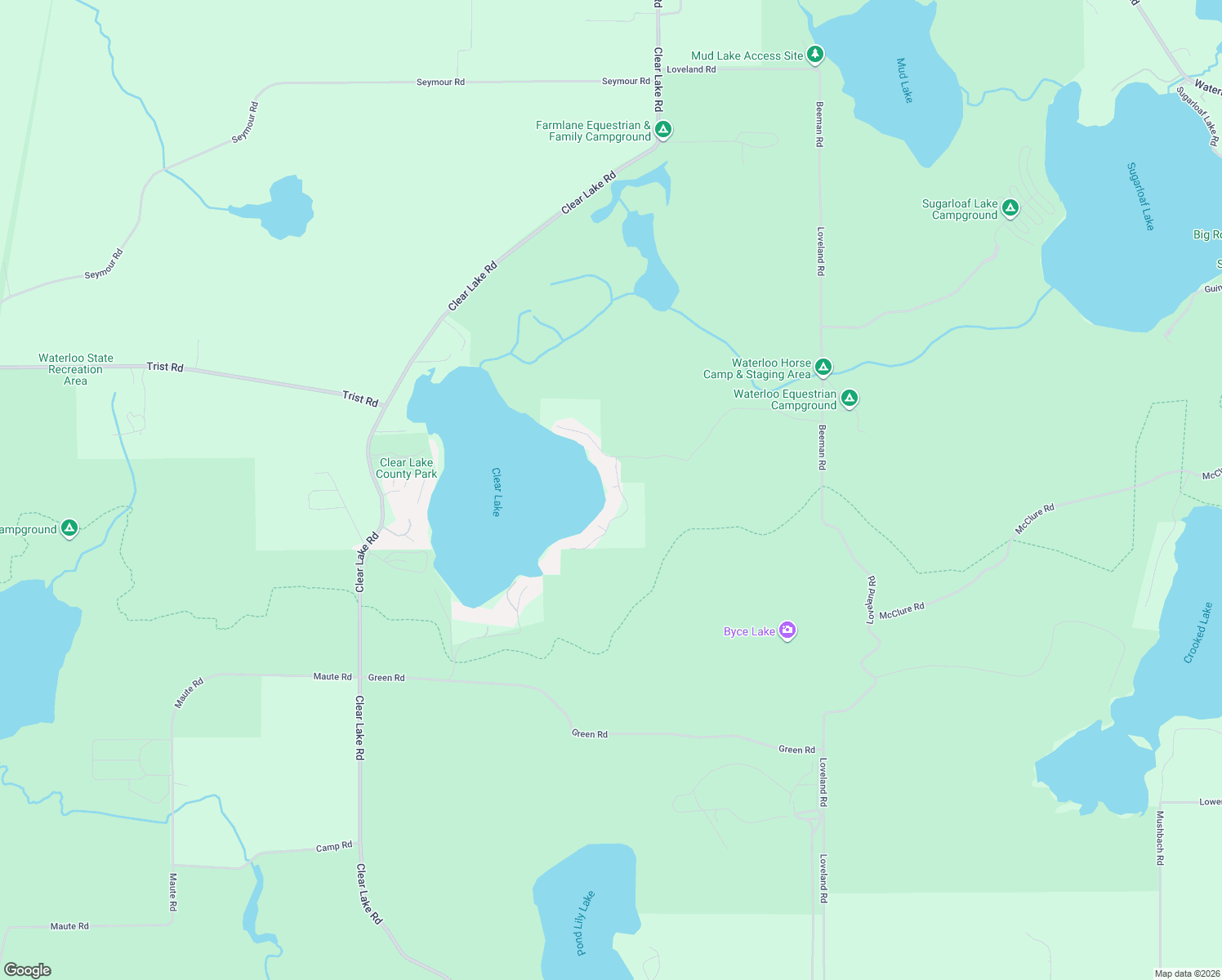 map of restaurants, bars, coffee shops, grocery stores, and more near 4738 Clear Lake Road in Grass Lake Charter Township