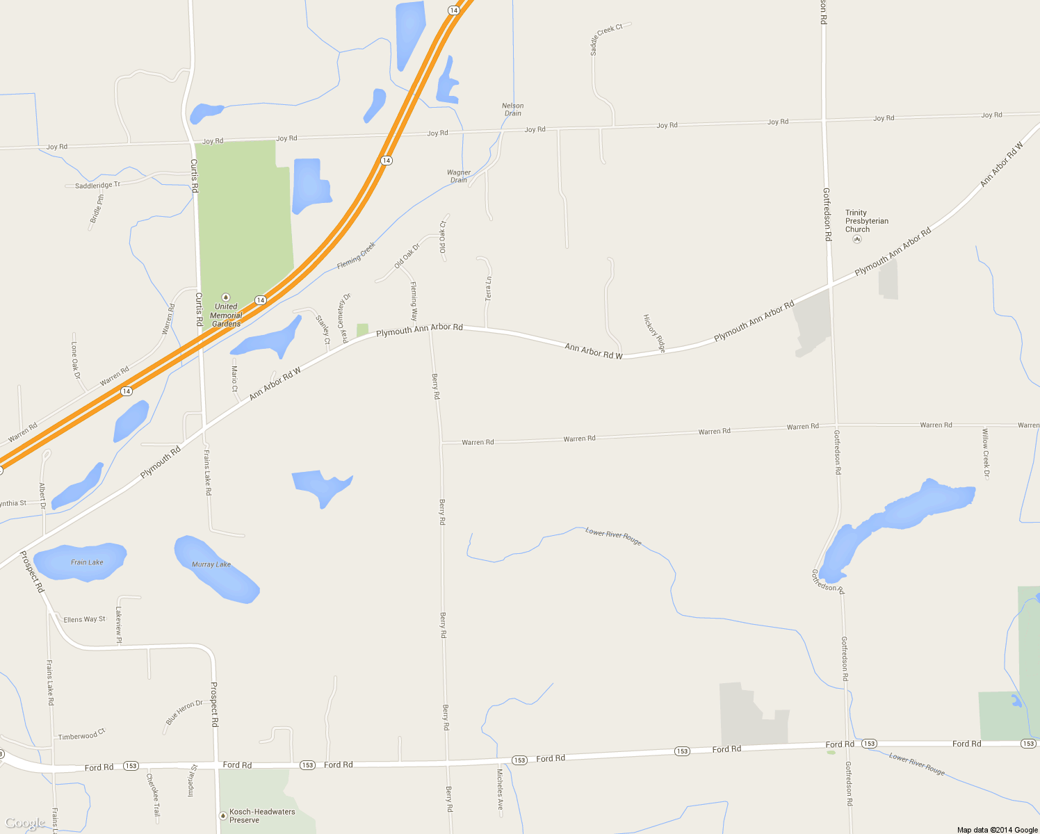 map of restaurants, bars, coffee shops, grocery stores, and more near 8751 Warren Road in Plymouth