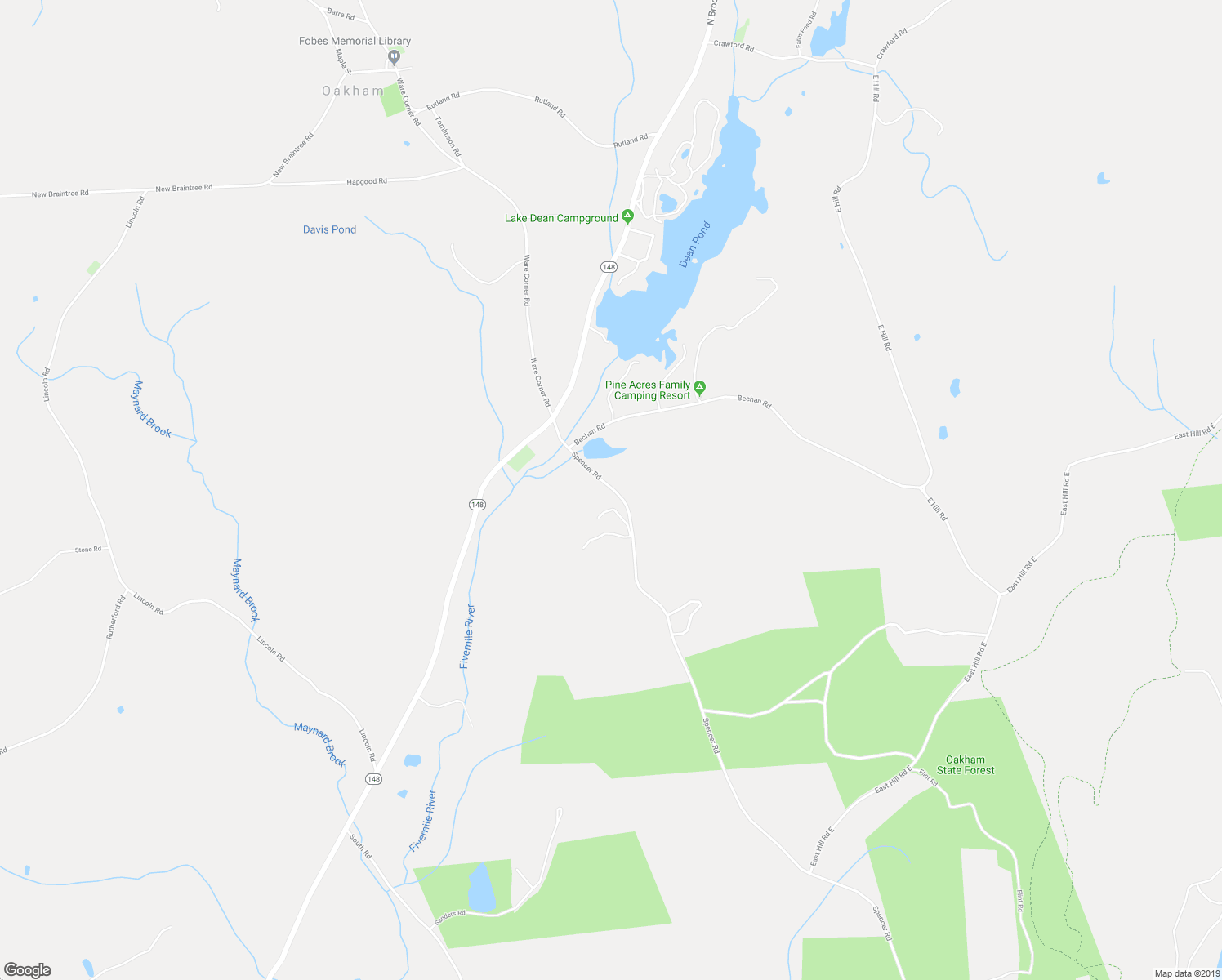 map of restaurants, bars, coffee shops, grocery stores, and more near 140 Spencer Road in Oakham