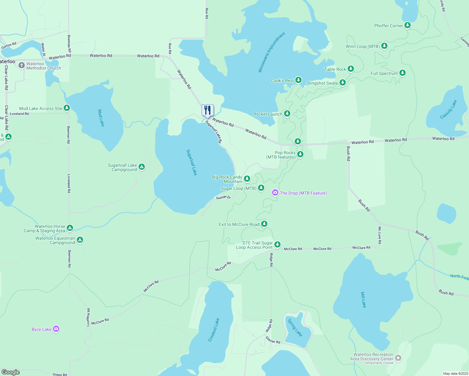 map of restaurants, bars, coffee shops, grocery stores, and more near 1172 Sugarloaf Lake Road in Chelsea