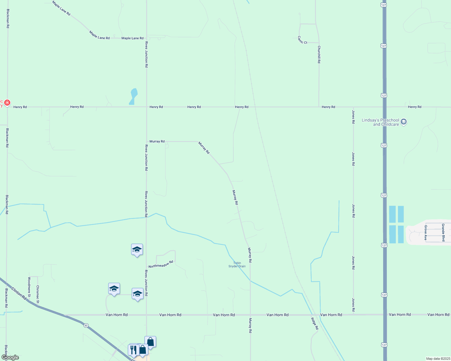map of restaurants, bars, coffee shops, grocery stores, and more near 7400 Murray Road in Jackson