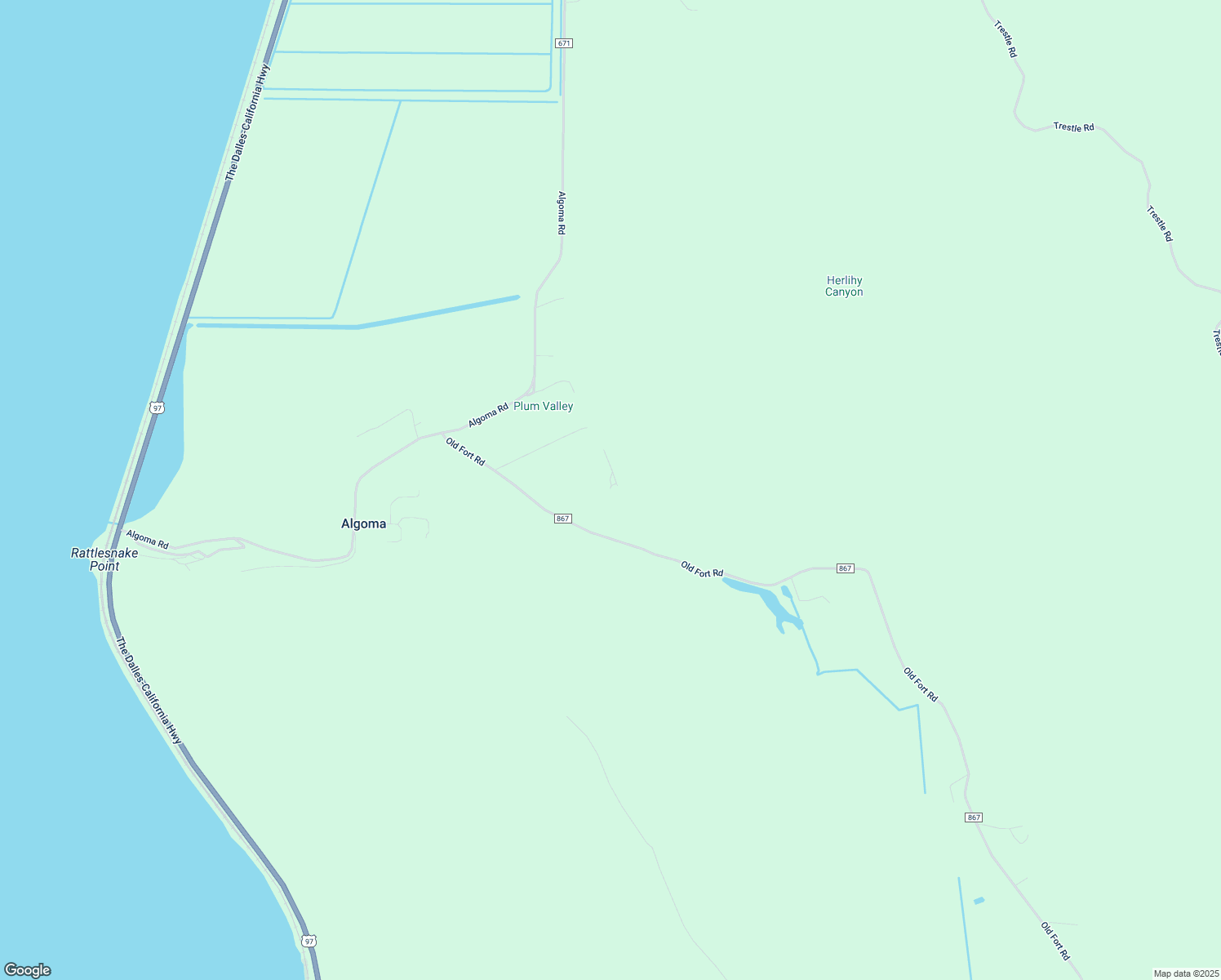 map of restaurants, bars, coffee shops, grocery stores, and more near 13631 Old Fort Road in Chiloquin