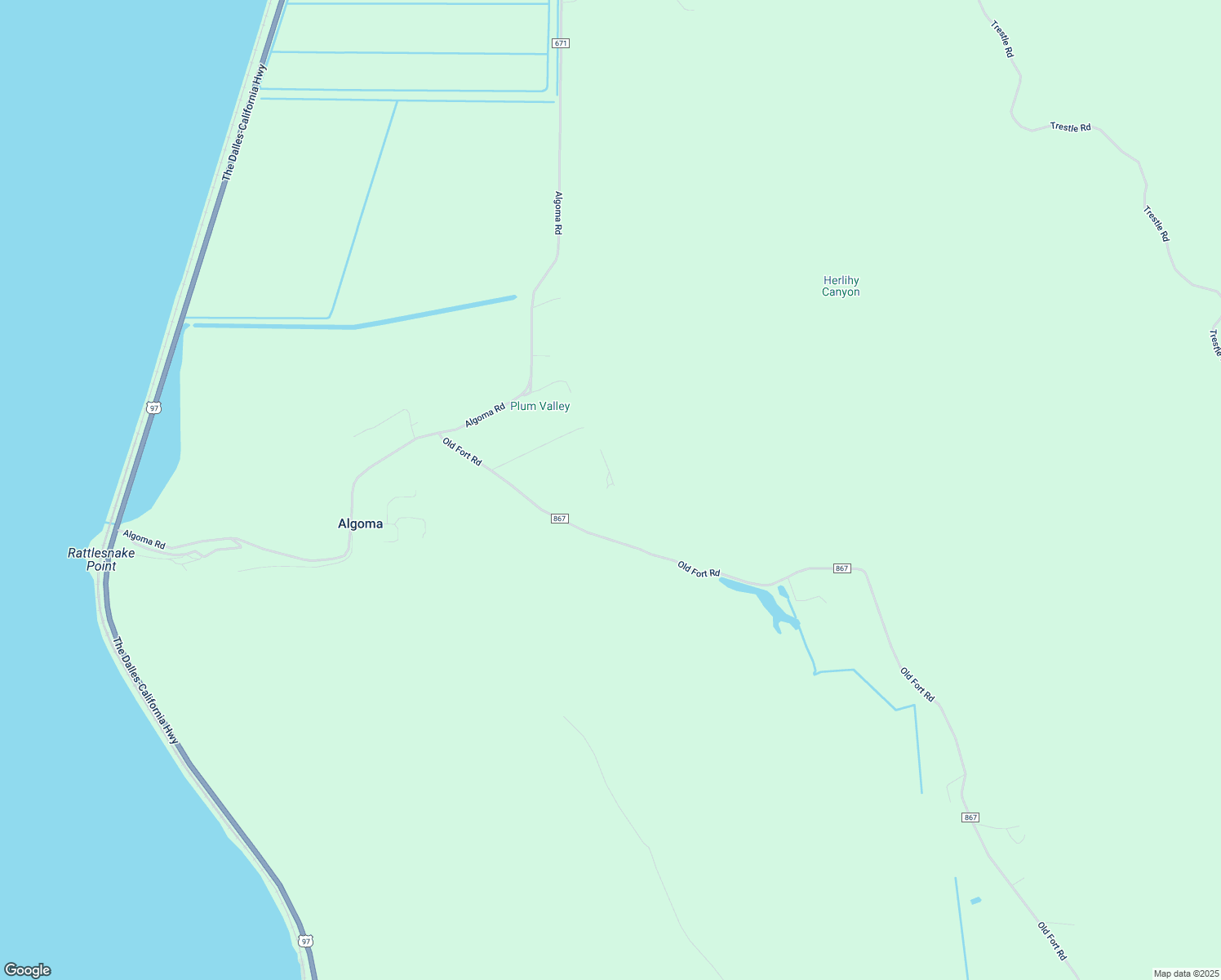 map of restaurants, bars, coffee shops, grocery stores, and more near 13631 Old Fort Road in Chiloquin