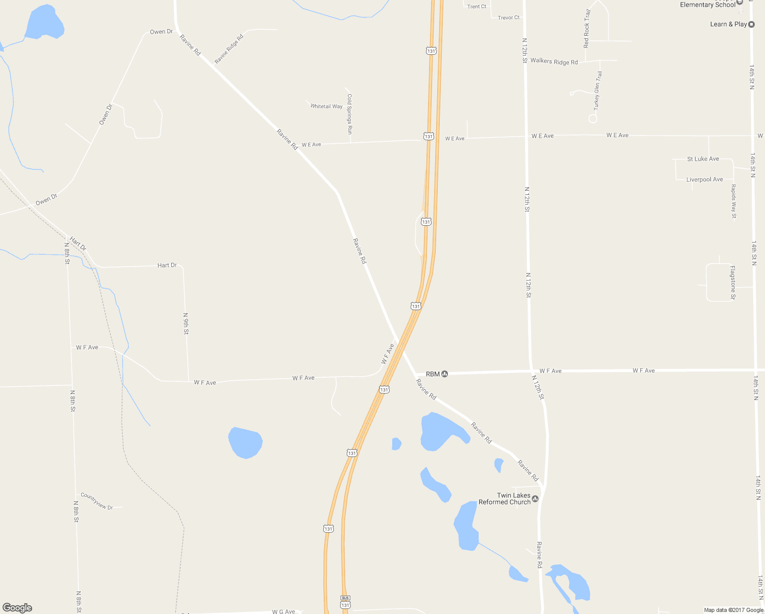 map of restaurants, bars, coffee shops, grocery stores, and more near 6295 Ravine Road in Kalamazoo