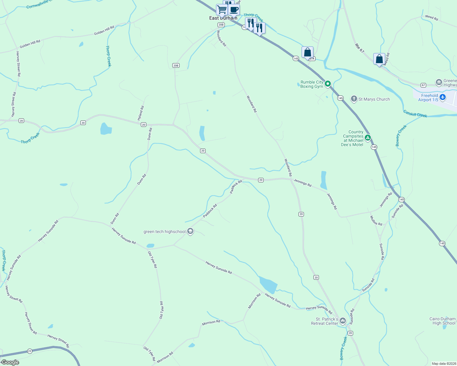 map of restaurants, bars, coffee shops, grocery stores, and more near 40 Paddock Rd in Cairo