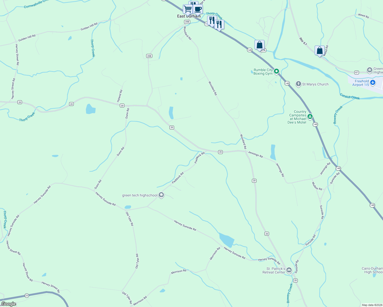 map of restaurants, bars, coffee shops, grocery stores, and more near 40 Paddock Rd in Cairo