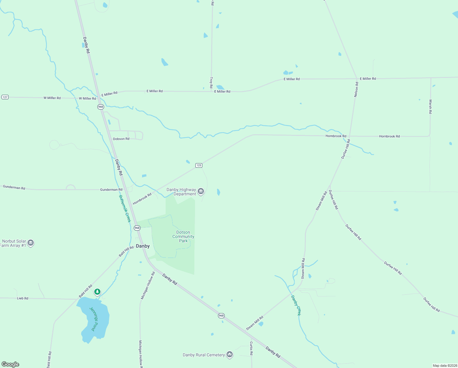map of restaurants, bars, coffee shops, grocery stores, and more near 129 Hornbrook Road in Ithaca