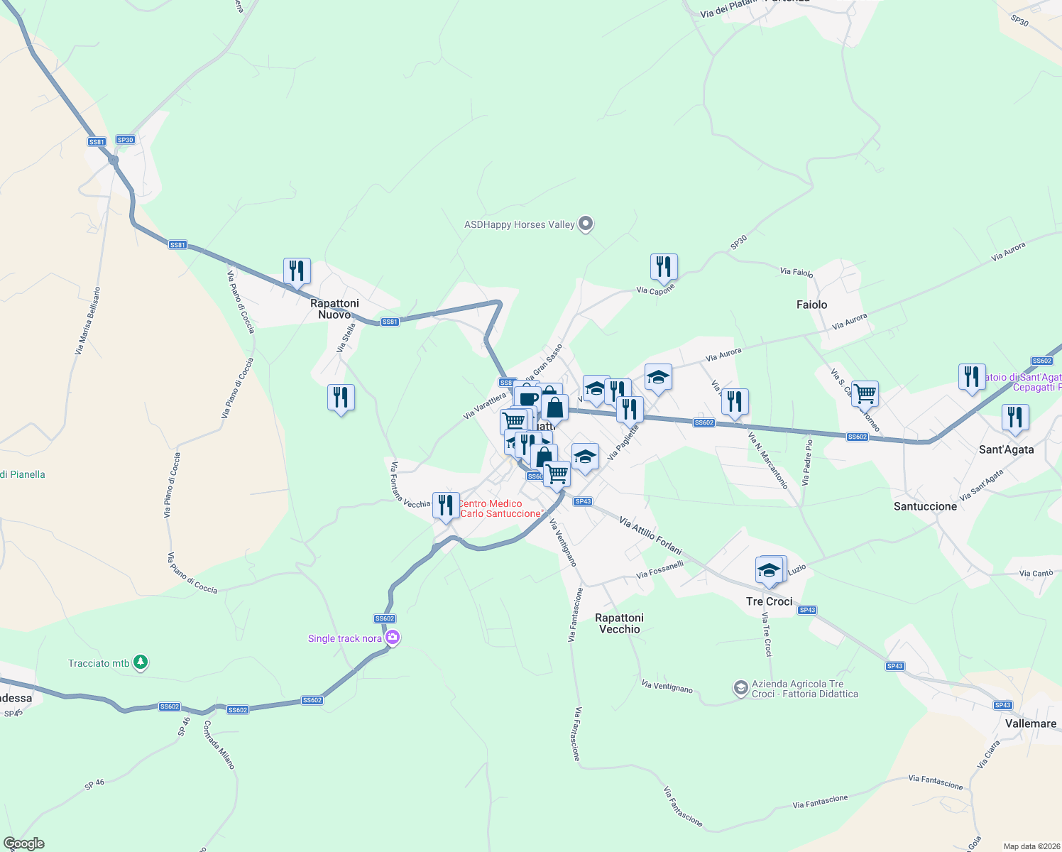 map of restaurants, bars, coffee shops, grocery stores, and more near in Cepagatti