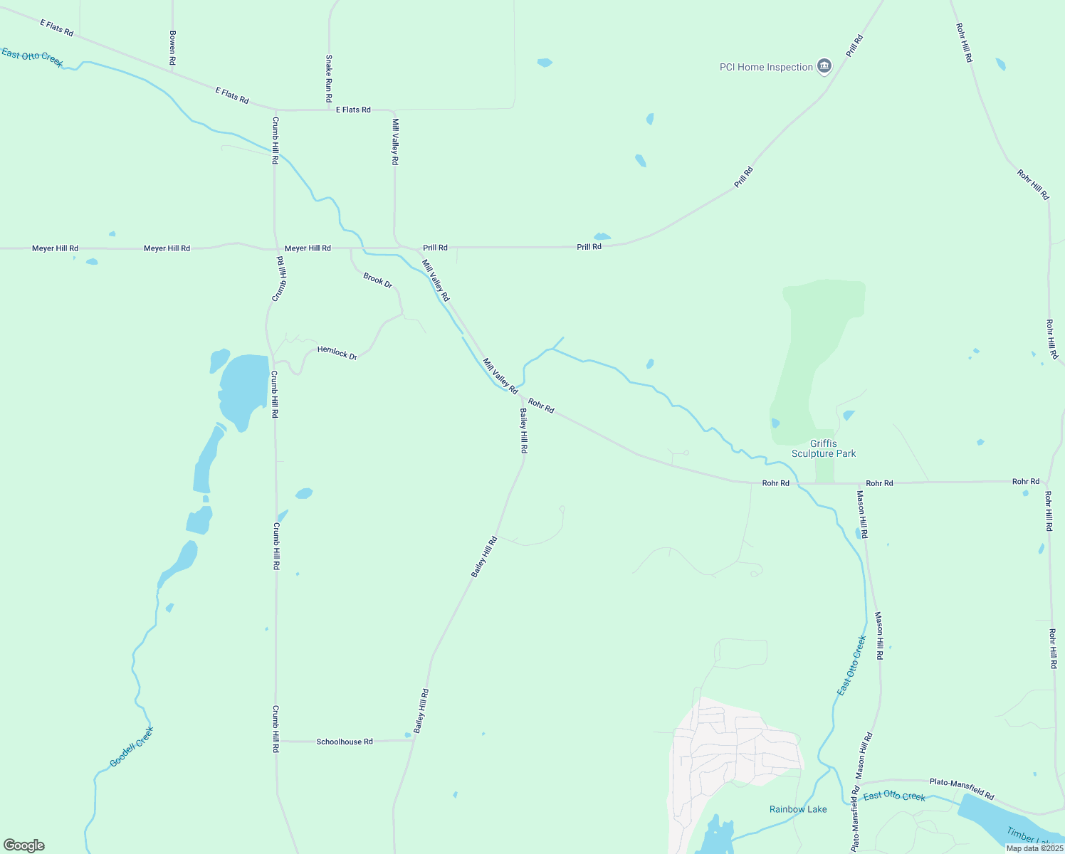 map of restaurants, bars, coffee shops, grocery stores, and more near 1 Bailey Hill Road in East Otto