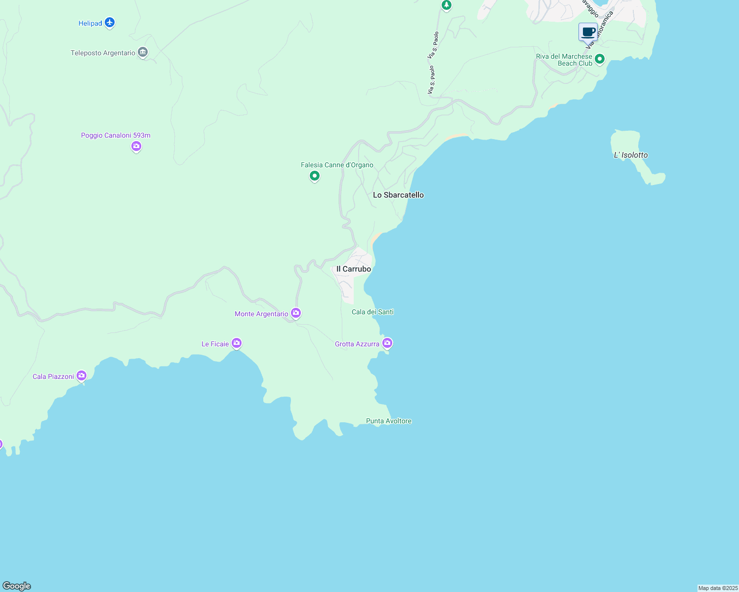 map of restaurants, bars, coffee shops, grocery stores, and more near in Provincia di Grosseto