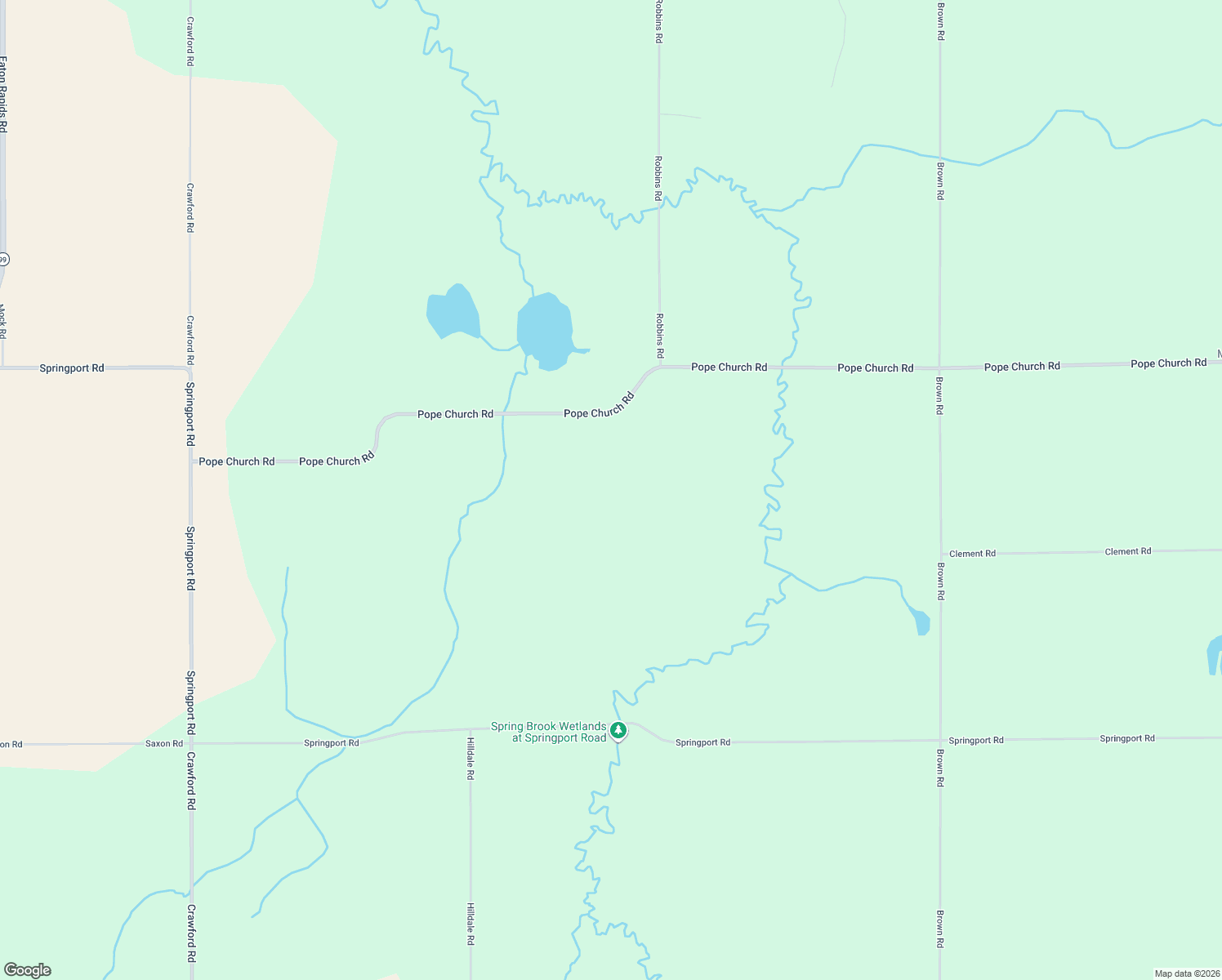 map of restaurants, bars, coffee shops, grocery stores, and more near 12911 Pope Church Road in Springport