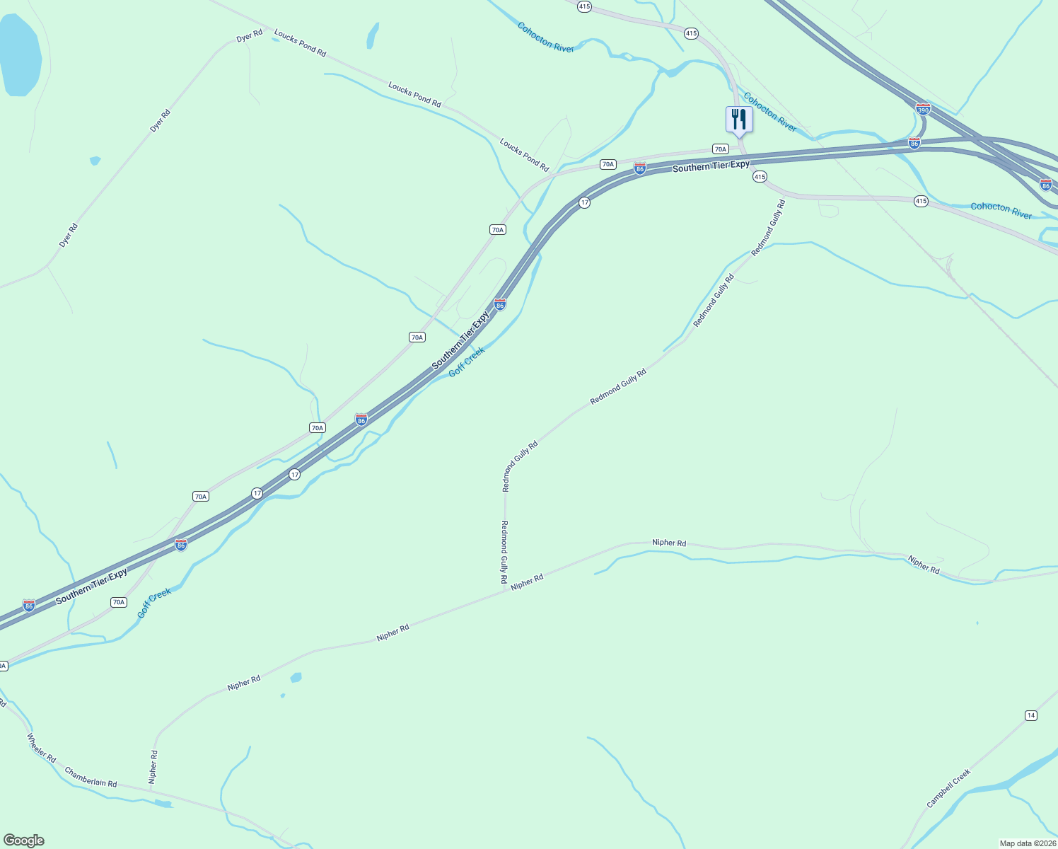 map of restaurants, bars, coffee shops, grocery stores, and more near 7858 Redmond Gully Rd in Bath