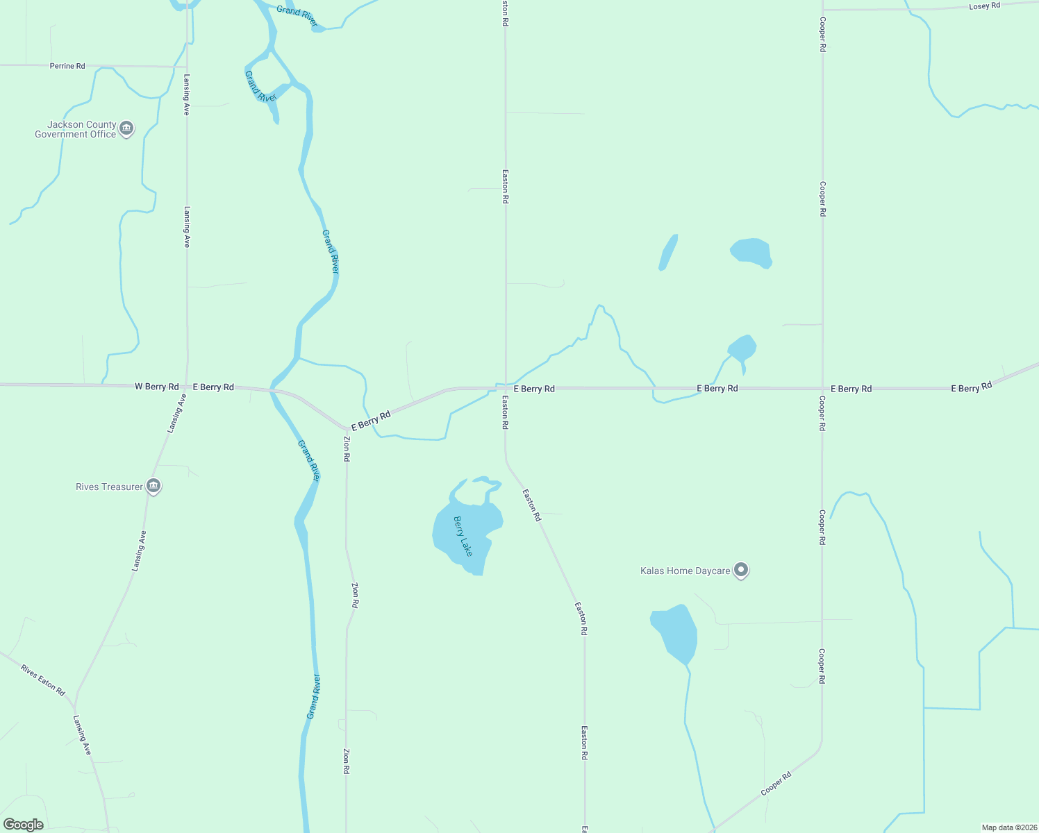 map of restaurants, bars, coffee shops, grocery stores, and more near 9837 Easton Road in Rives Junction