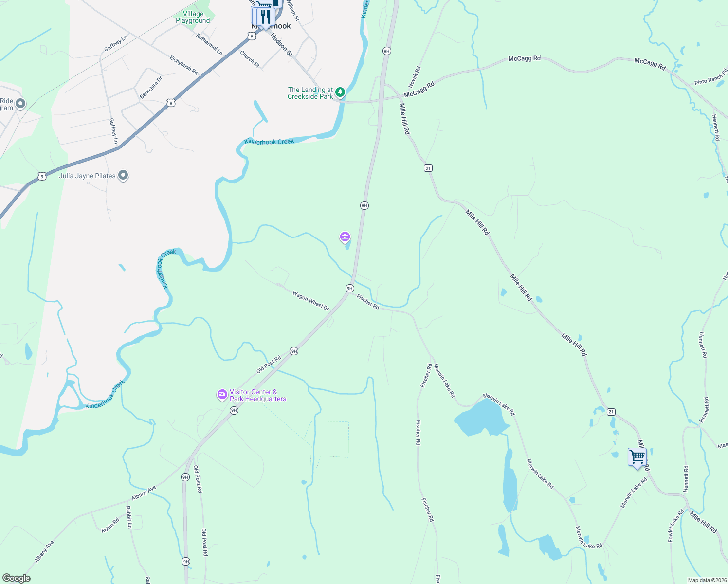 map of restaurants, bars, coffee shops, grocery stores, and more near 750 Fischer Road in Kinderhook