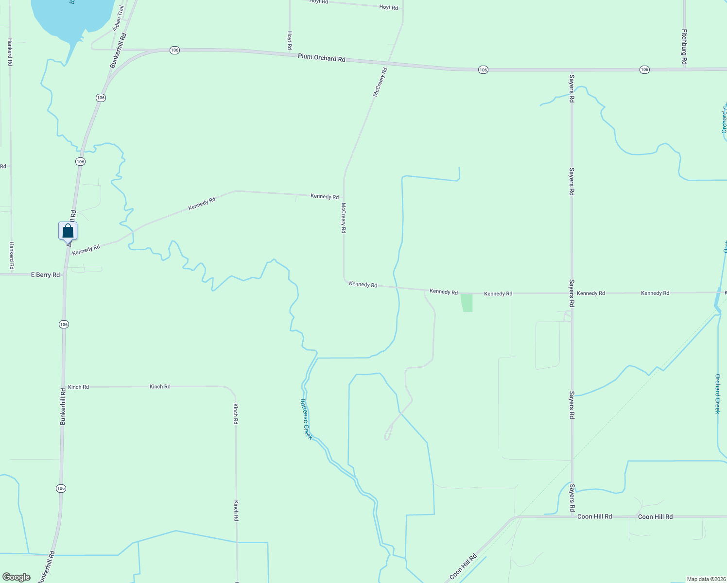 map of restaurants, bars, coffee shops, grocery stores, and more near 6511 Kennedy Road in Munith