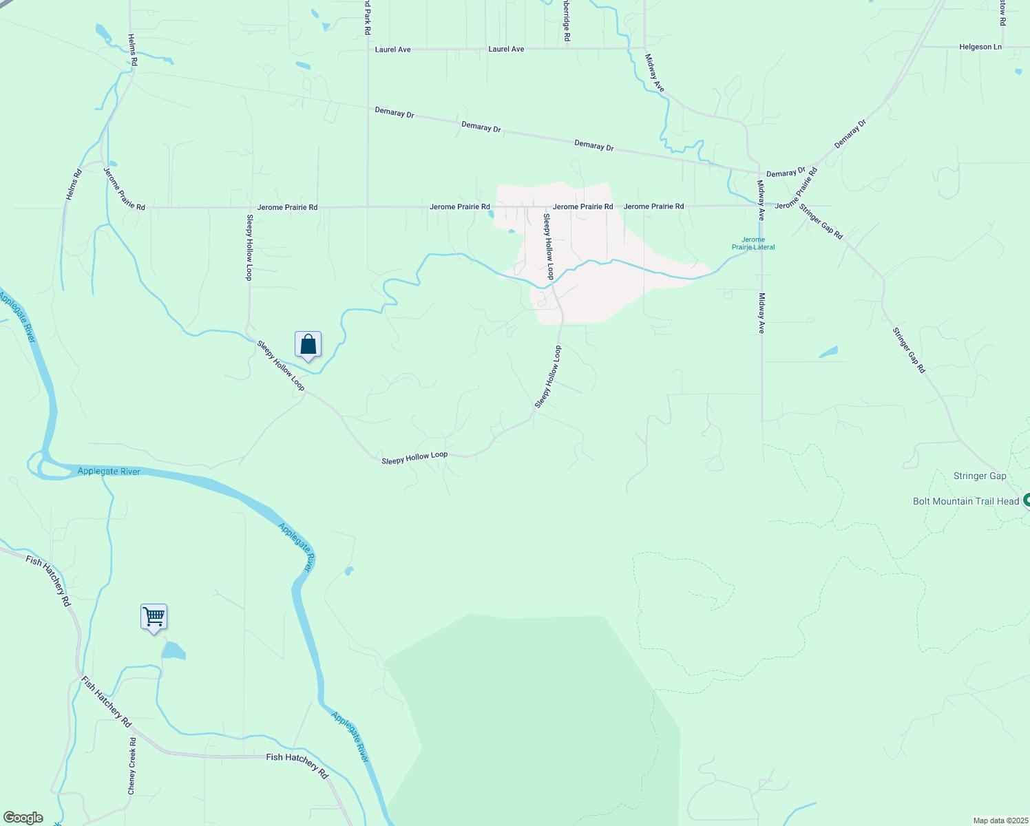 map of restaurants, bars, coffee shops, grocery stores, and more near 766-836 Sleepy Hollow Loop in Grants Pass