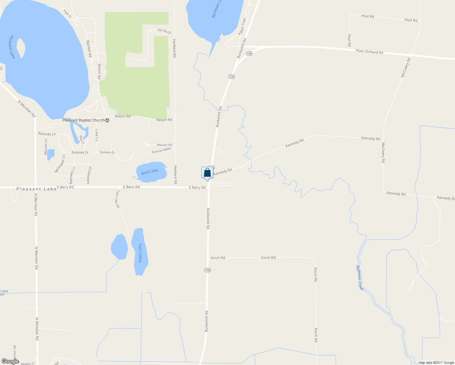 map of restaurants, bars, coffee shops, grocery stores, and more near 11711 Bunkerhill Road in Jackson