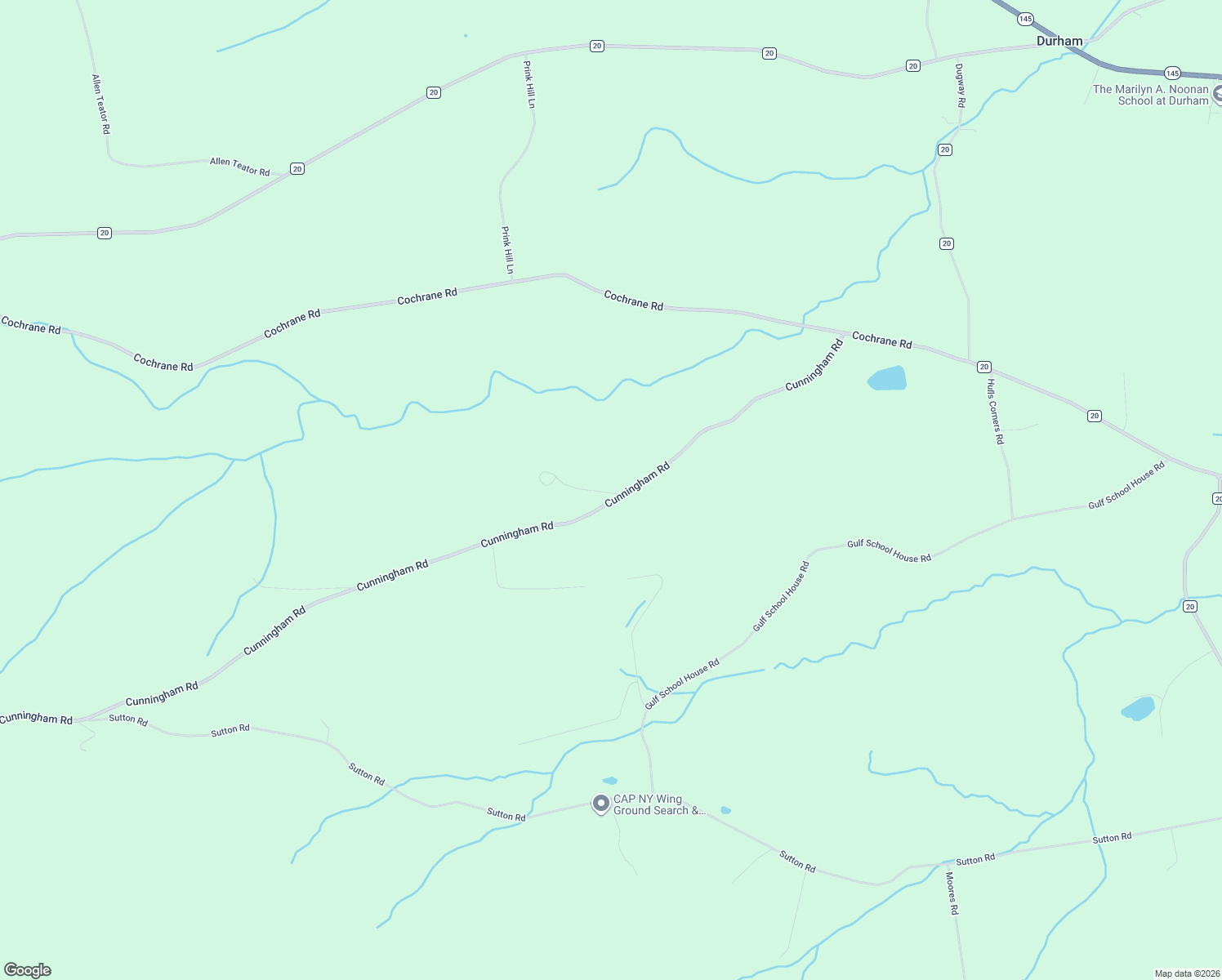 map of restaurants, bars, coffee shops, grocery stores, and more near 296 Cunningham Road in Greene