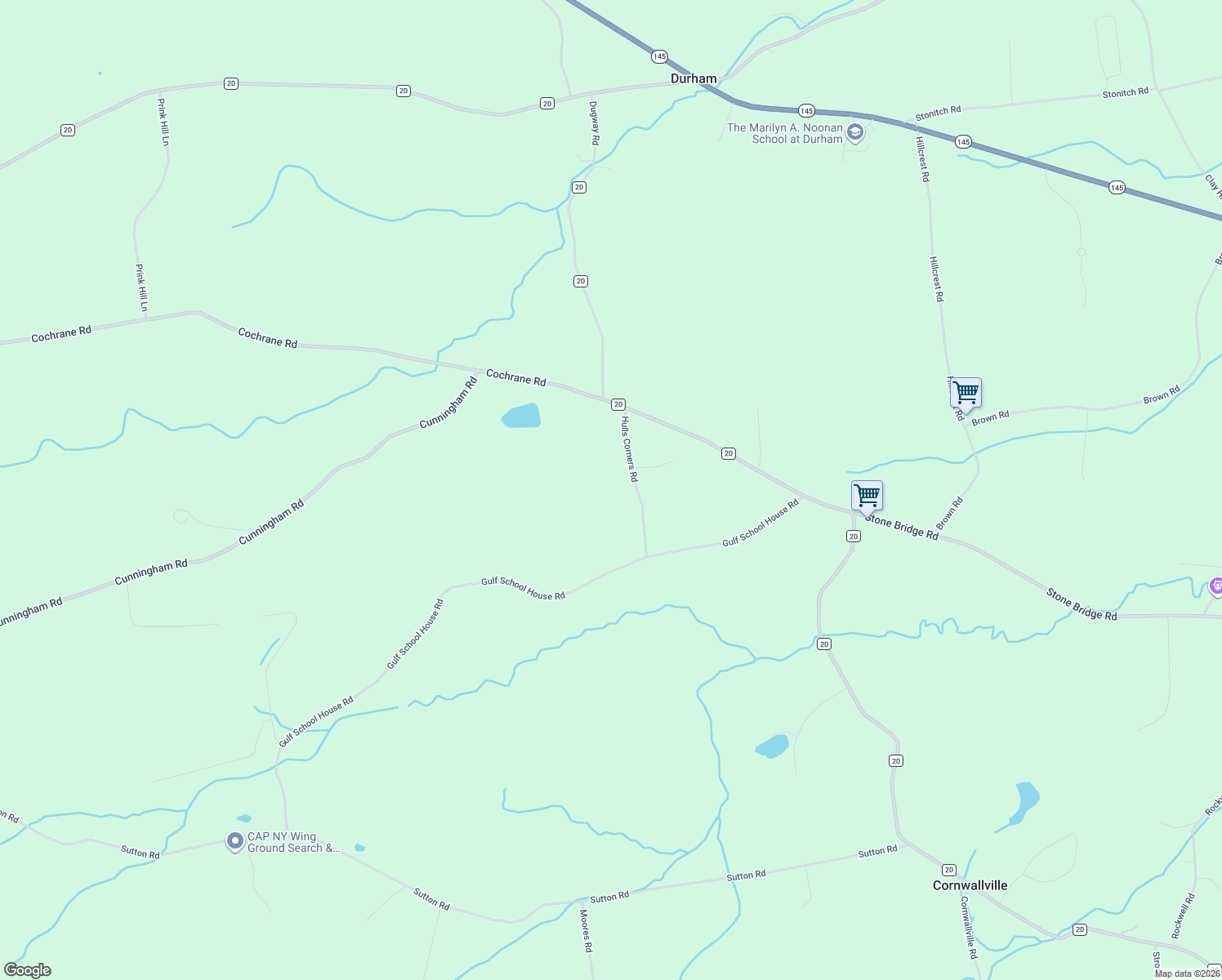 map of restaurants, bars, coffee shops, grocery stores, and more near 26 Hulls Corners Road in Cornwallville
