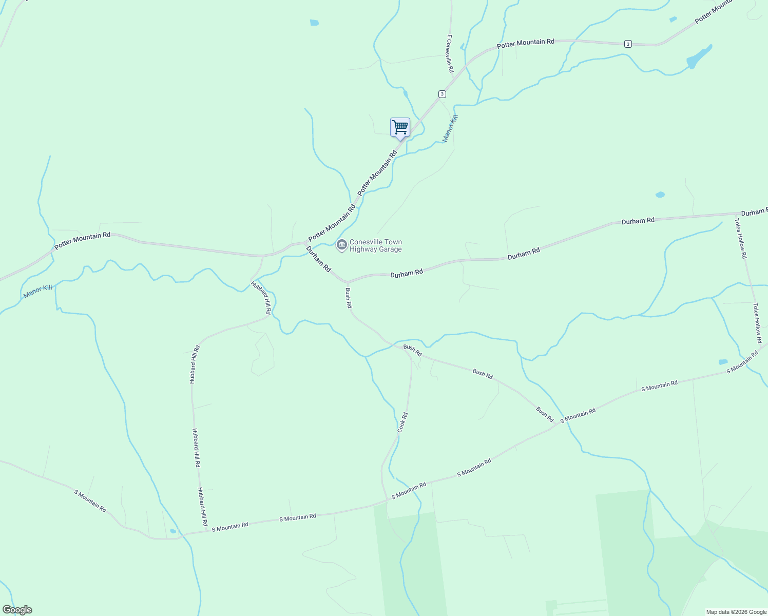 map of restaurants, bars, coffee shops, grocery stores, and more near 266 Bush Road in Gilboa