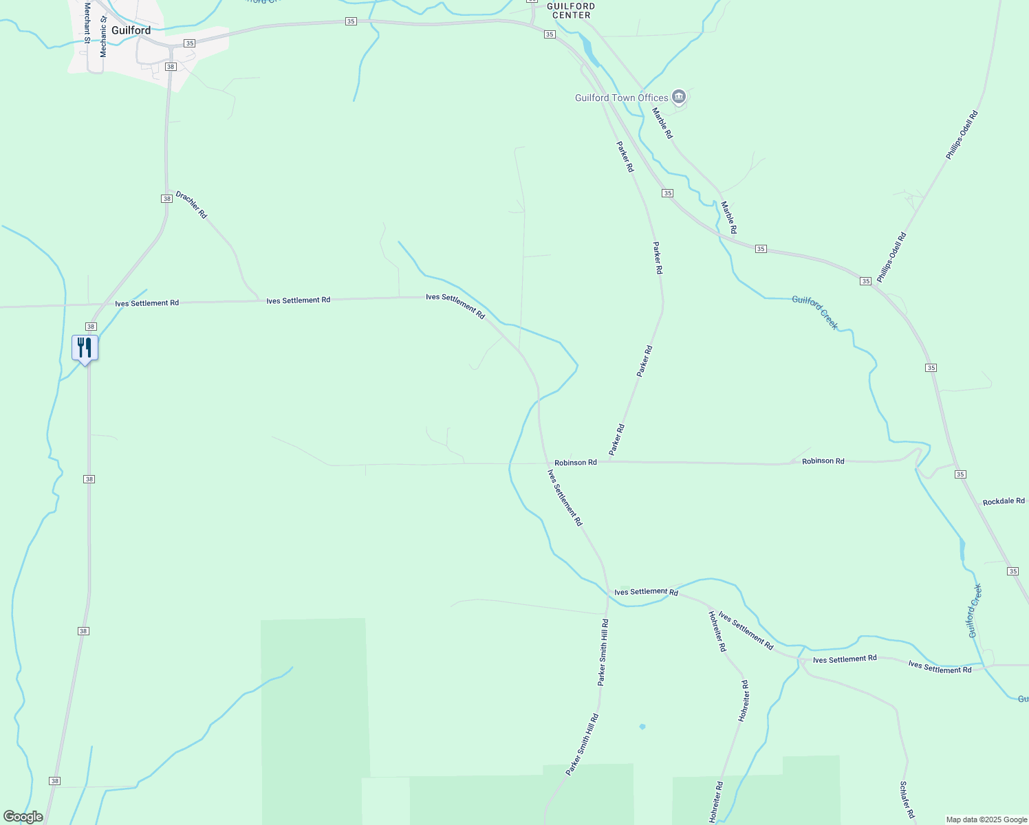 map of restaurants, bars, coffee shops, grocery stores, and more near 454 Ives Settlement Rd in Bainbridge