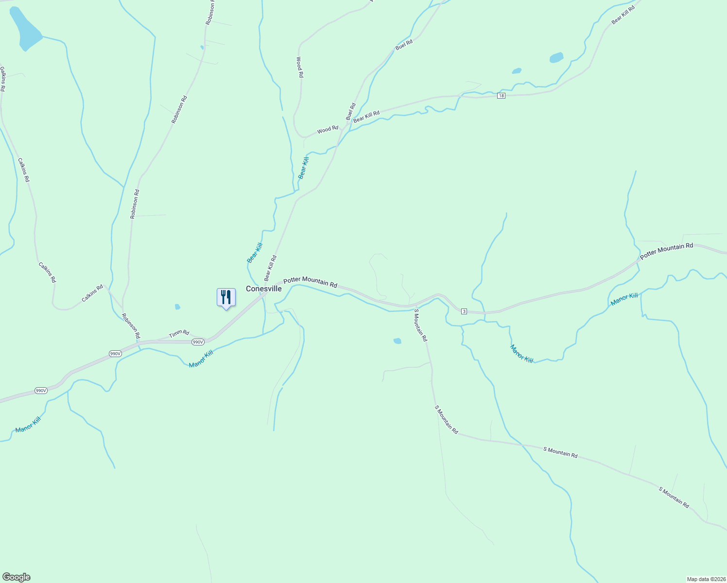 map of restaurants, bars, coffee shops, grocery stores, and more near 195 Potter Mountain Road in Gilboa