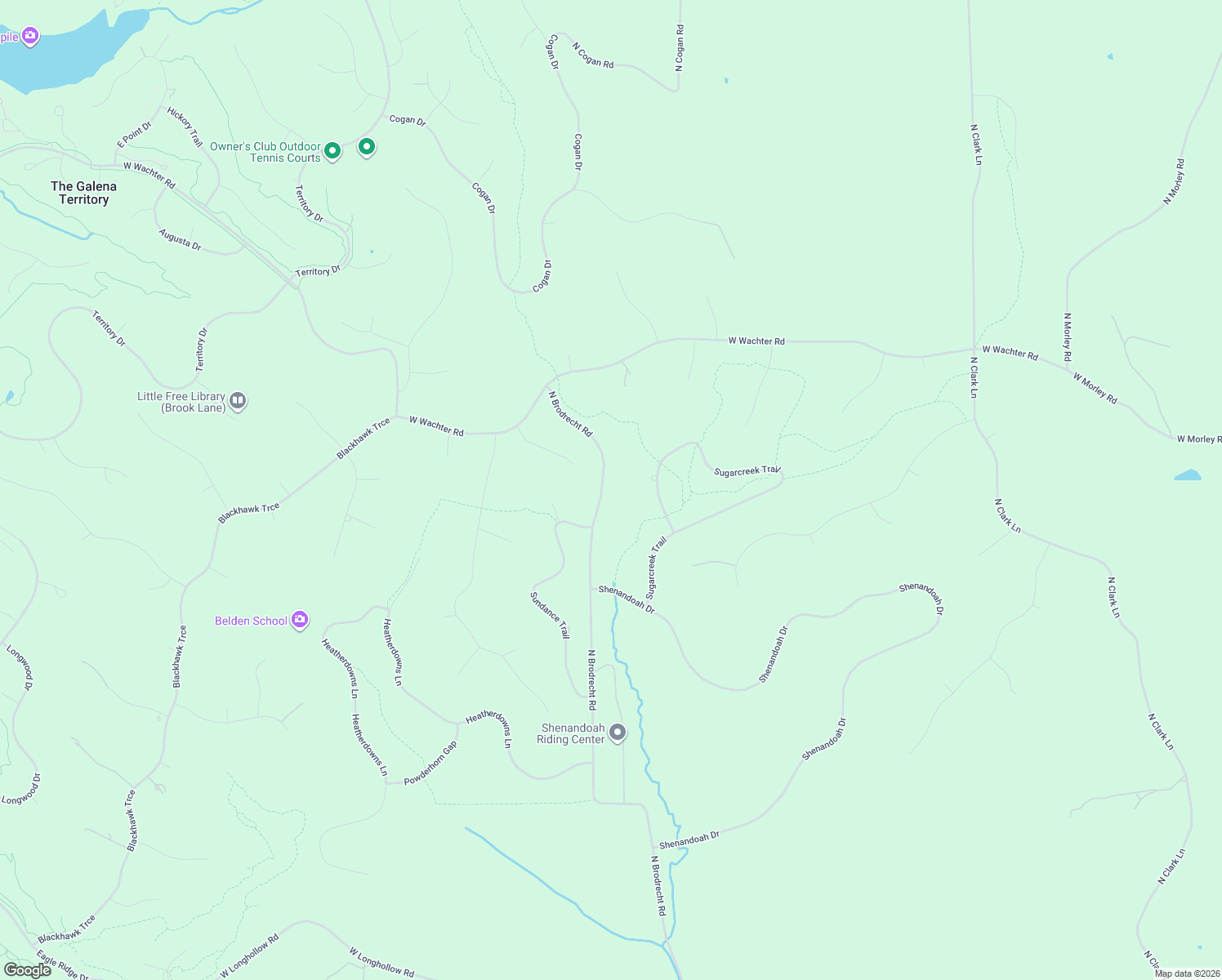 map of restaurants, bars, coffee shops, grocery stores, and more near 112 North Brodrecht Road in Galena