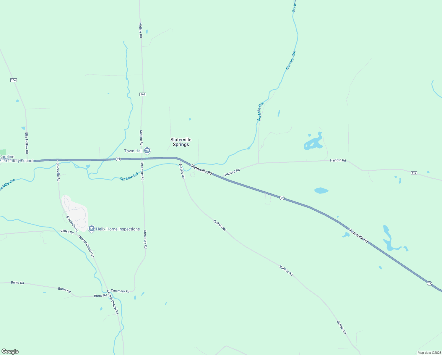 map of restaurants, bars, coffee shops, grocery stores, and more near New York 79 & Harford Road in Brooktondale