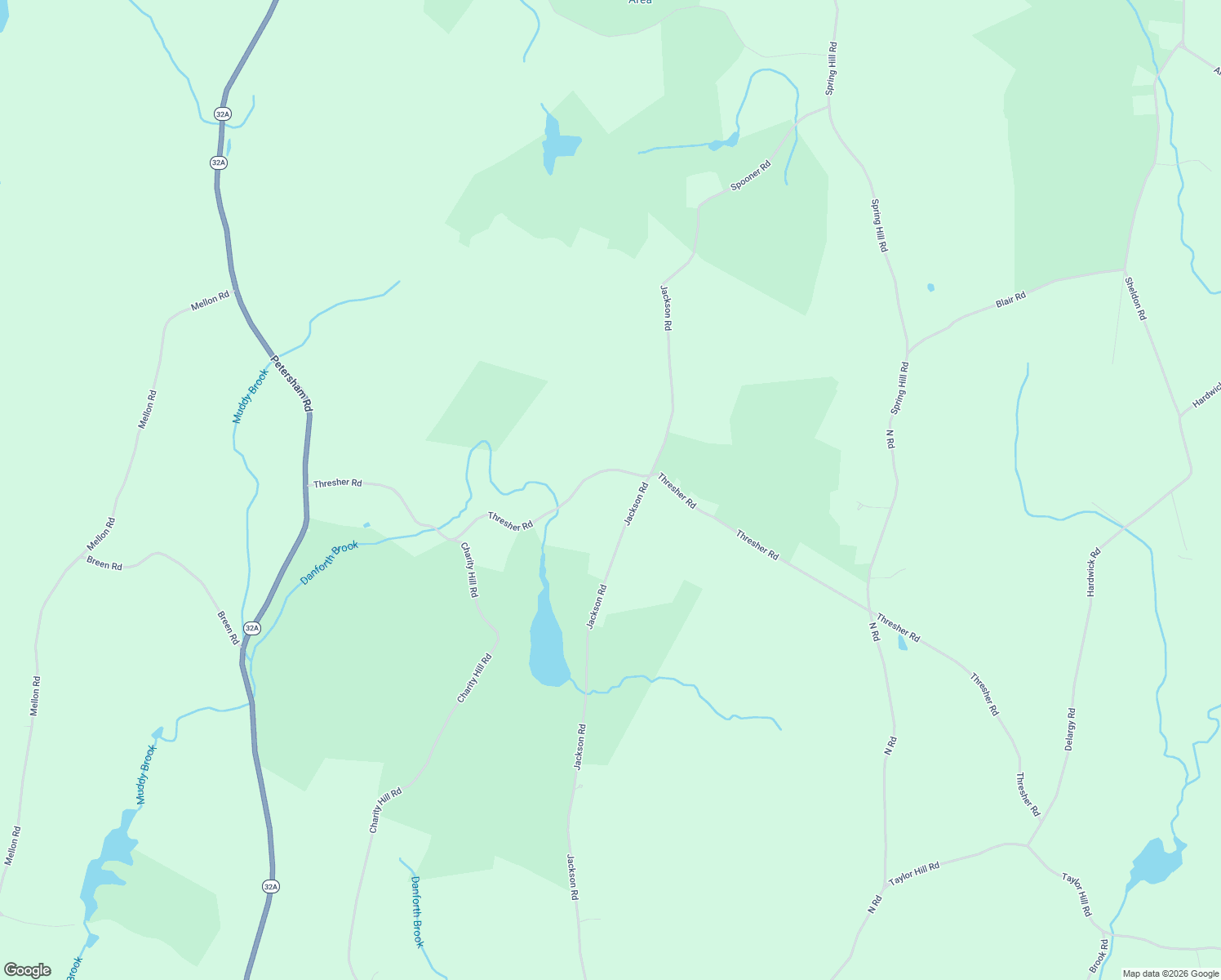 map of restaurants, bars, coffee shops, grocery stores, and more near 1107 Jackson Road in Hardwick