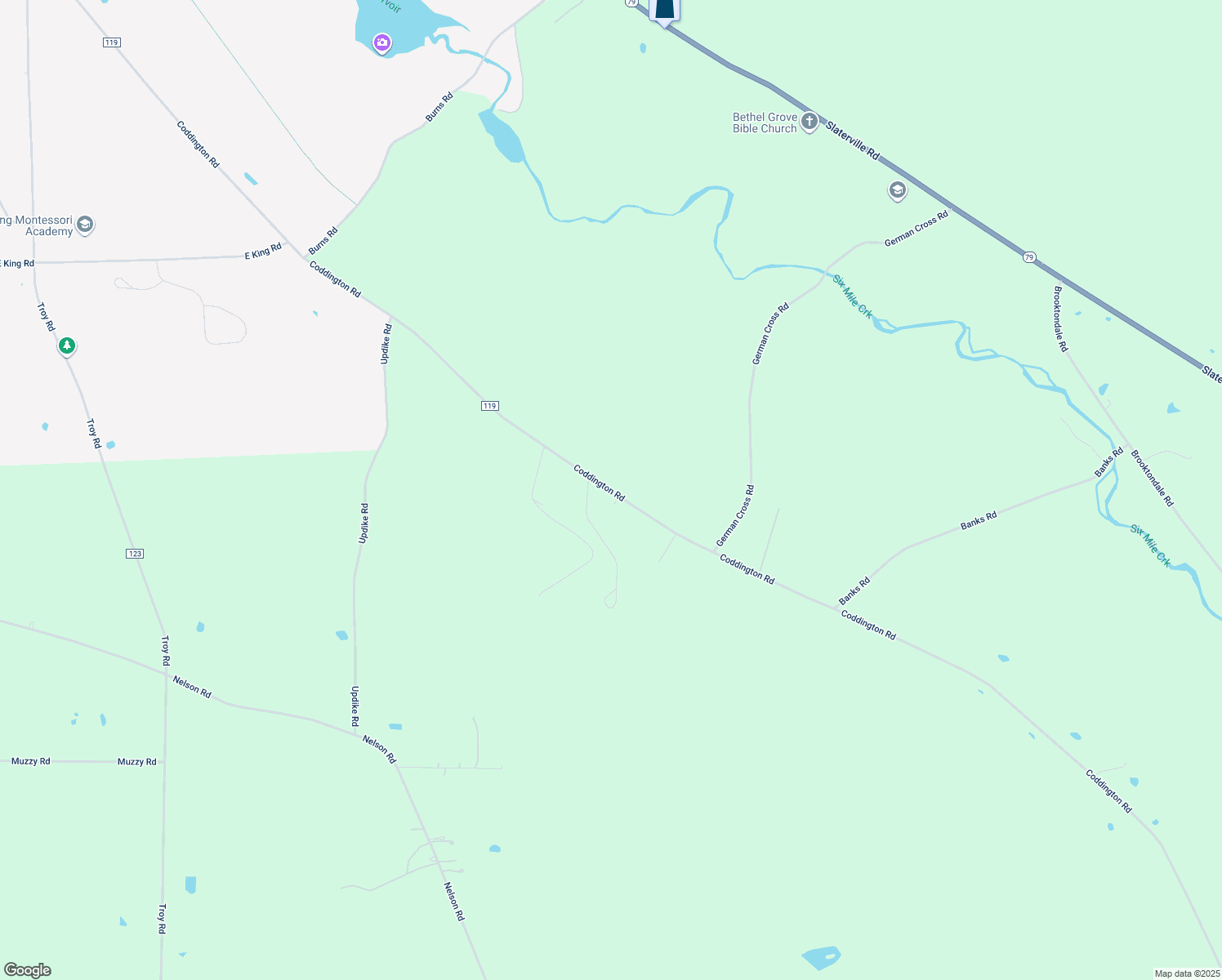map of restaurants, bars, coffee shops, grocery stores, and more near 957-1051 County Road 119 in Ithaca