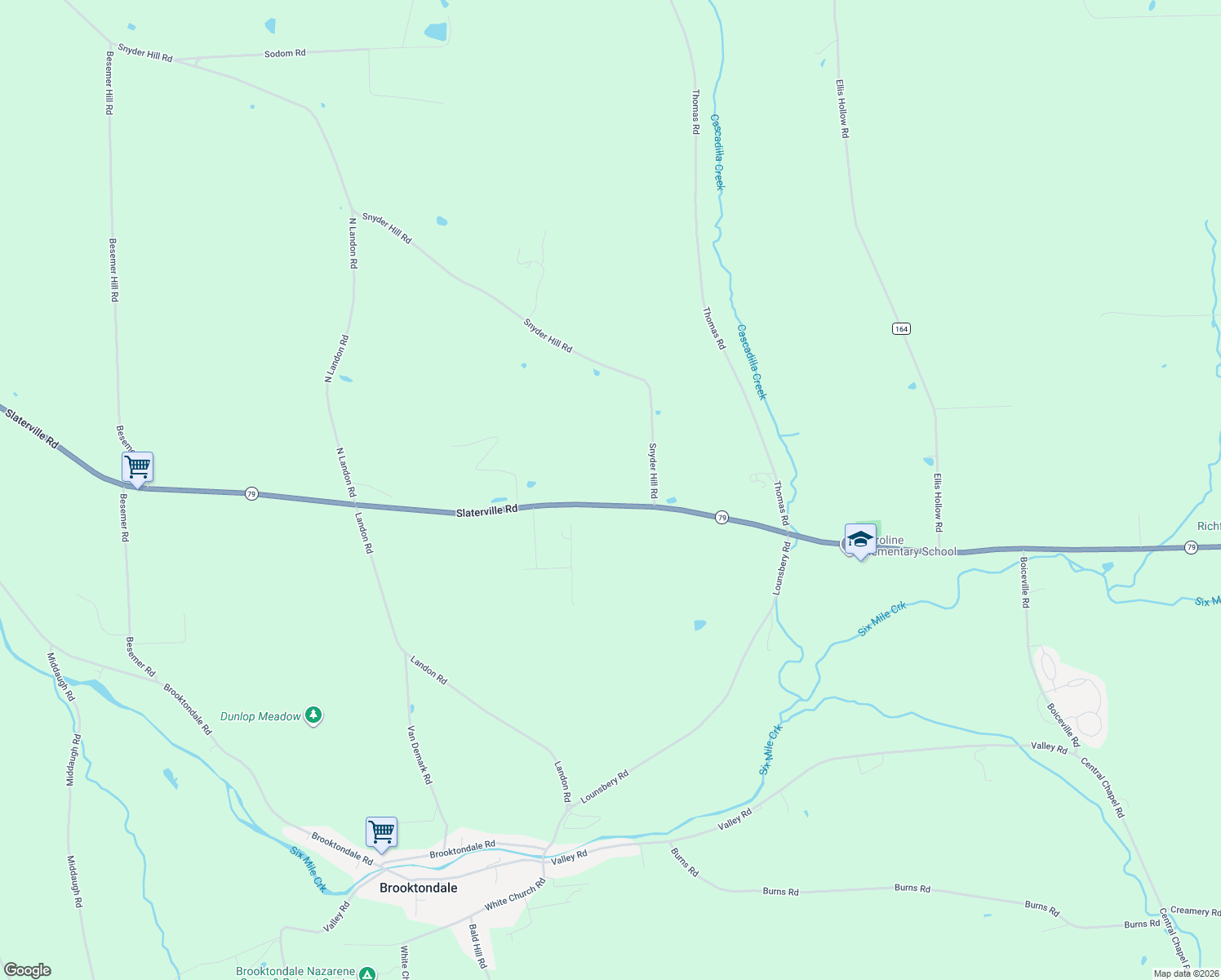 map of restaurants, bars, coffee shops, grocery stores, and more near 2294 Slaterville Road in Ithaca