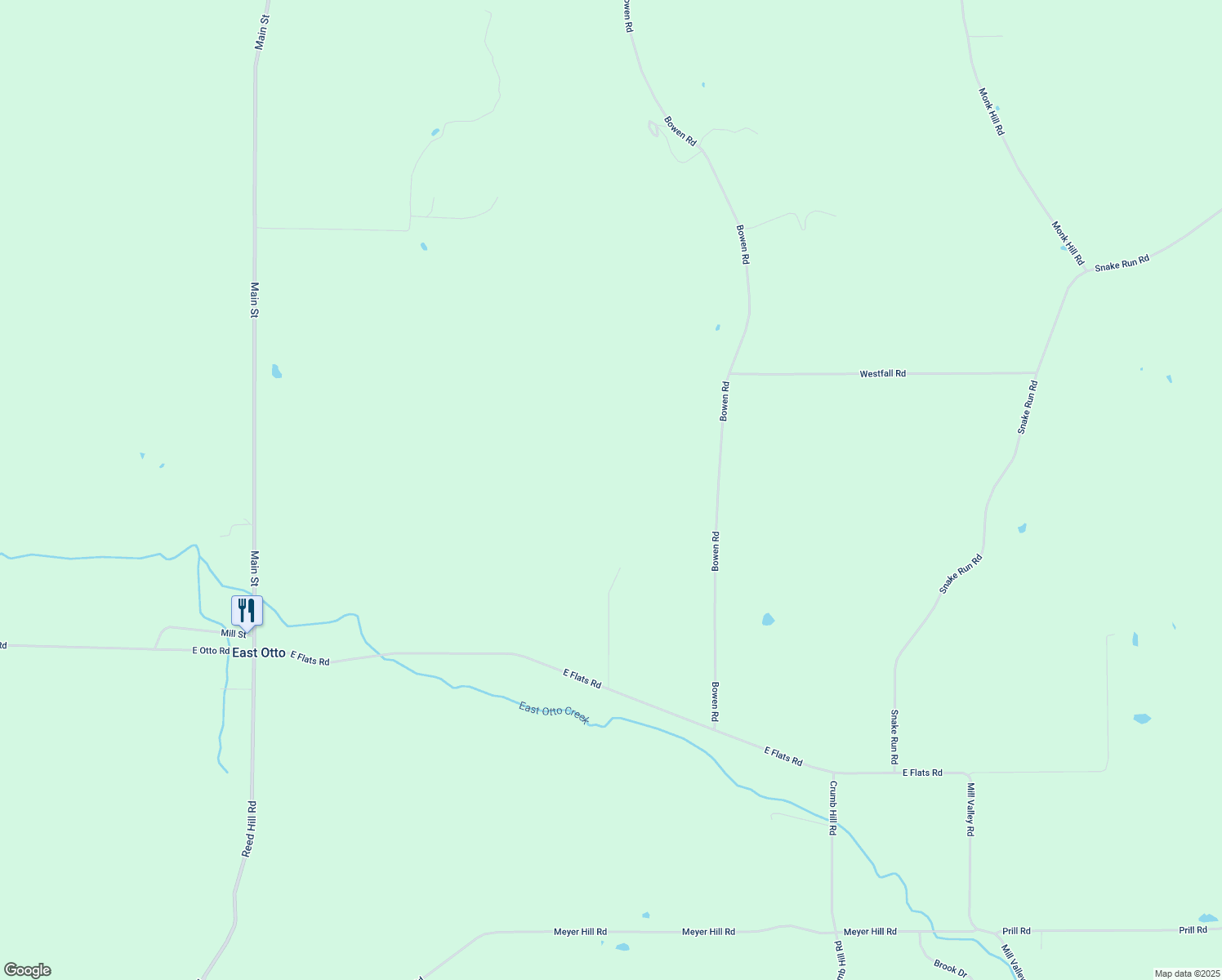 map of restaurants, bars, coffee shops, grocery stores, and more near in East Otto