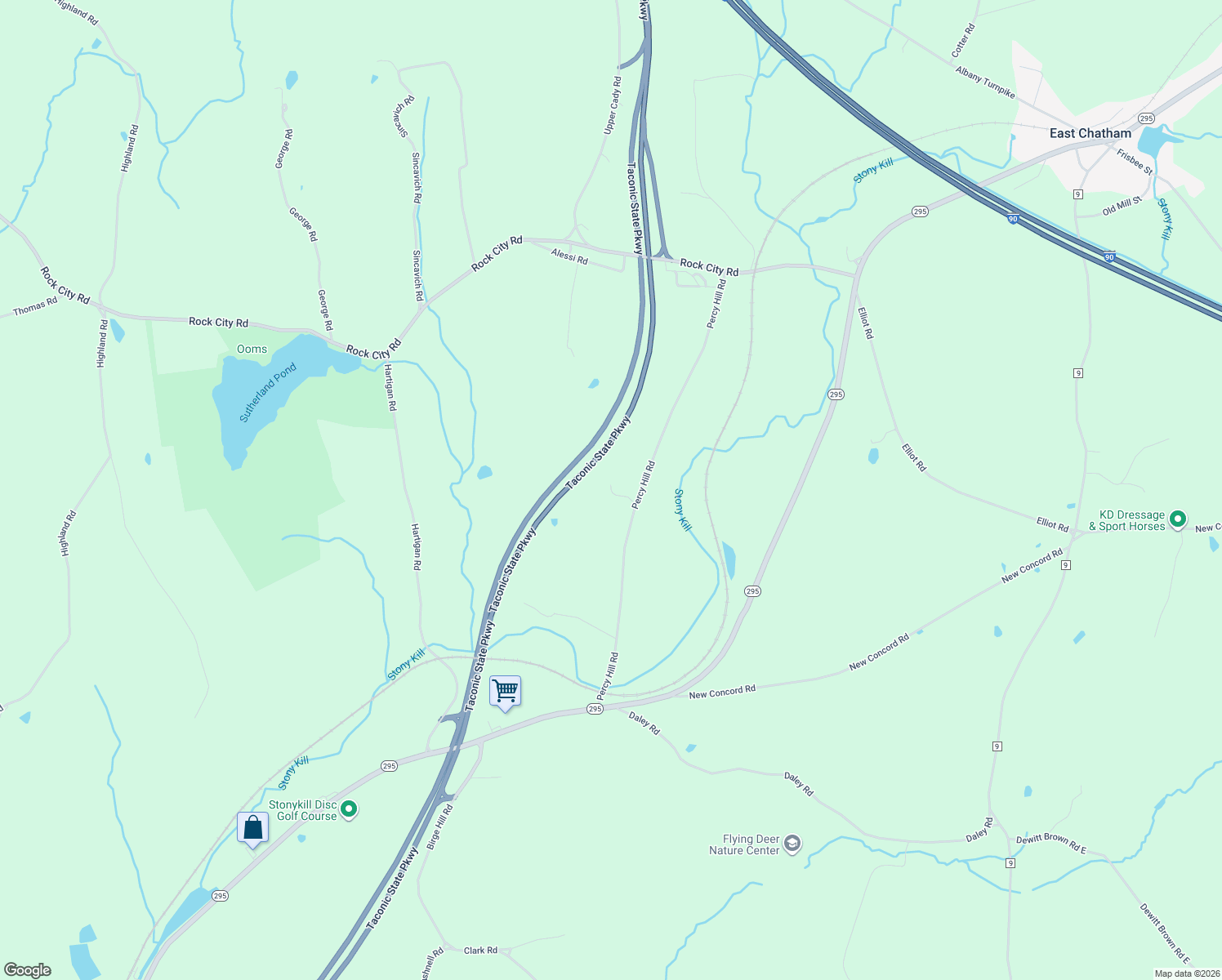 map of restaurants, bars, coffee shops, grocery stores, and more near 125 Percy Hill Road in Old Chatham