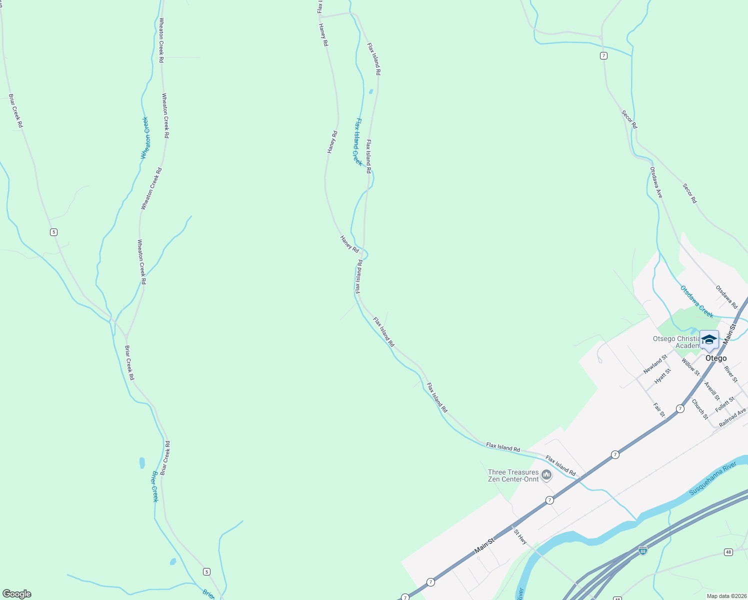 map of restaurants, bars, coffee shops, grocery stores, and more near 362 Flax Island Road in Otego