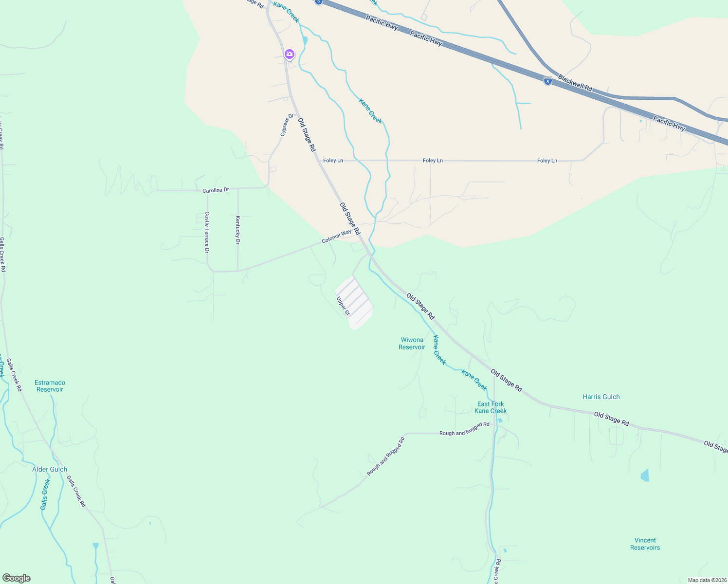 map of restaurants, bars, coffee shops, grocery stores, and more near Klamath Dr in Central Point