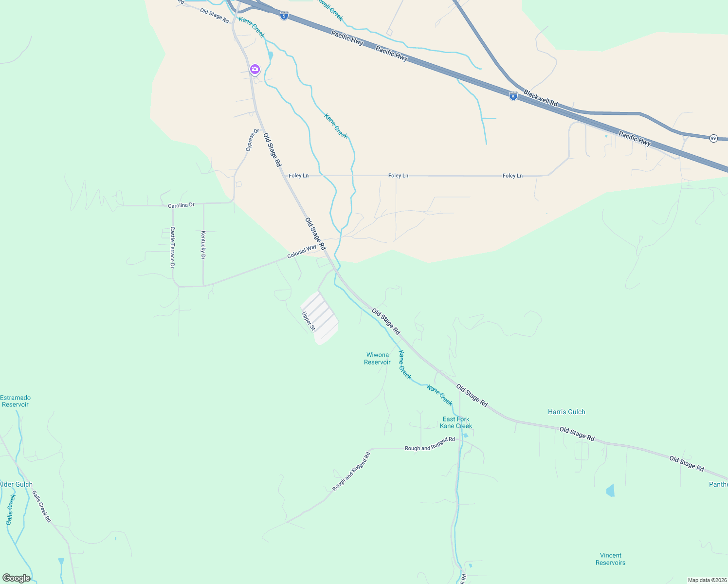 map of restaurants, bars, coffee shops, grocery stores, and more near 8184 Old Stage Road in Central Point
