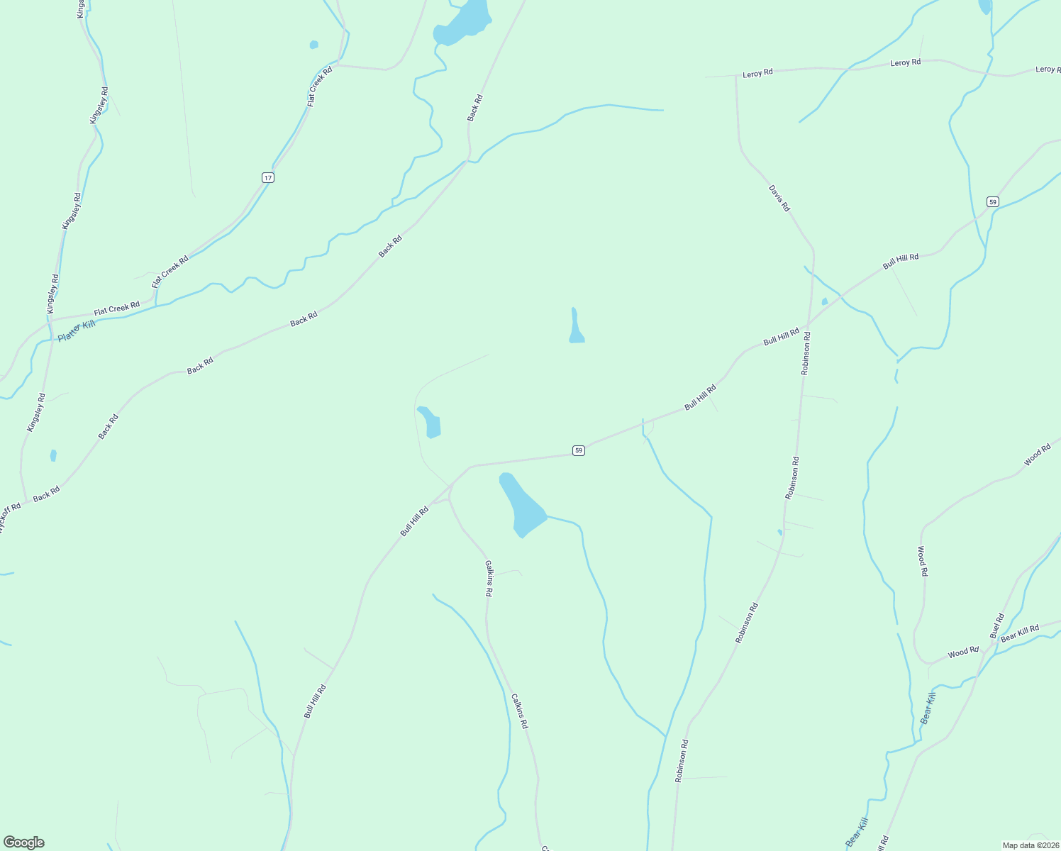 map of restaurants, bars, coffee shops, grocery stores, and more near 597 Bull Hill Road in Gilboa