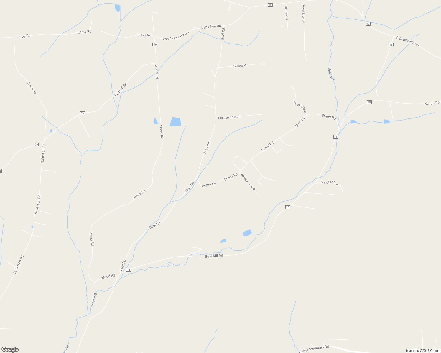 map of restaurants, bars, coffee shops, grocery stores, and more near 325 Brand Road in Gilboa