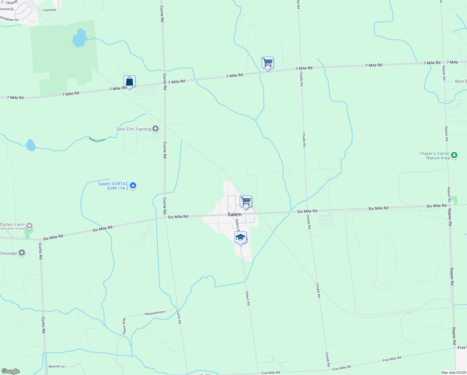 map of restaurants, bars, coffee shops, grocery stores, and more near 8281 Mc Fadden Street in Salem