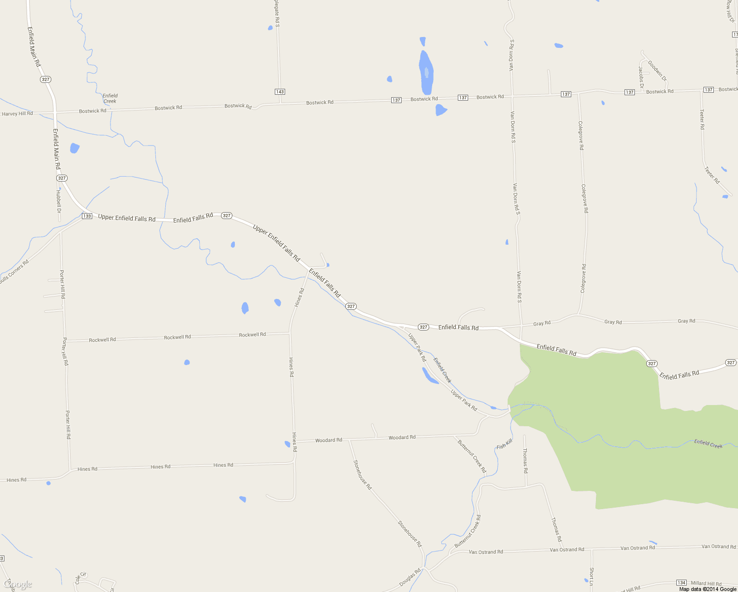 map of restaurants, bars, coffee shops, grocery stores, and more near 750 Enfield Falls Rd in Ithaca