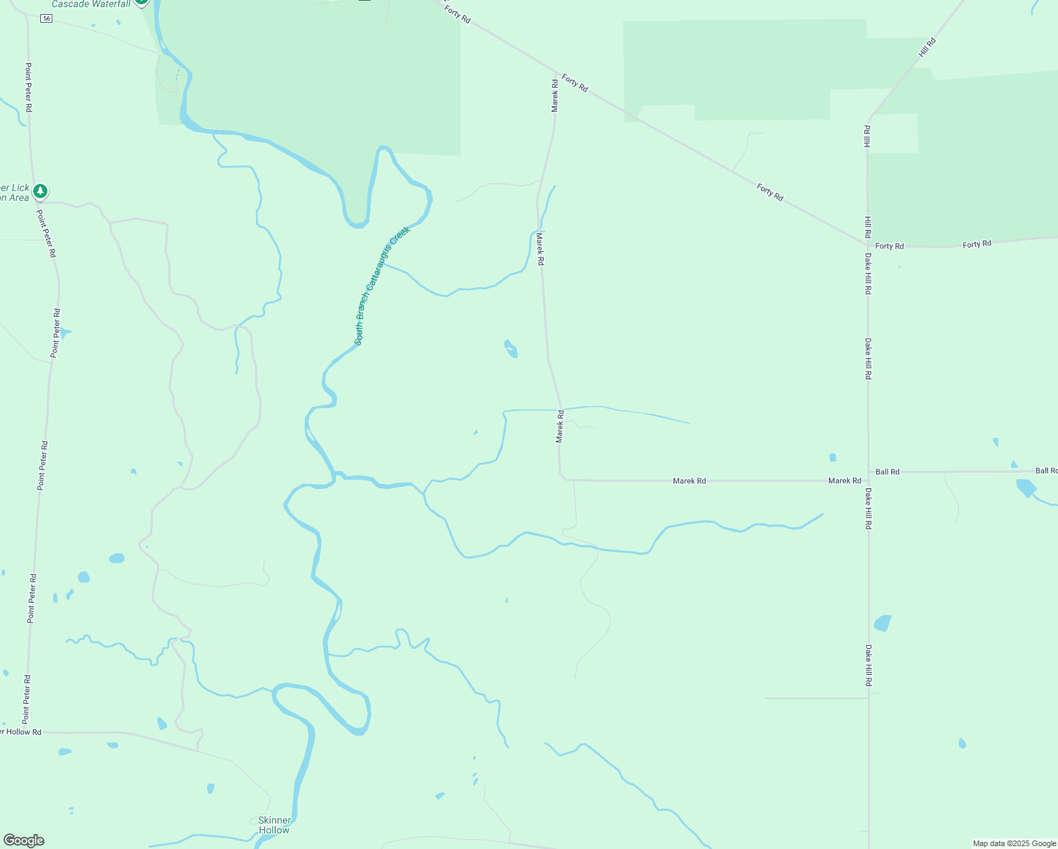 map of restaurants, bars, coffee shops, grocery stores, and more near 9455 Marek Road in Cattaraugus