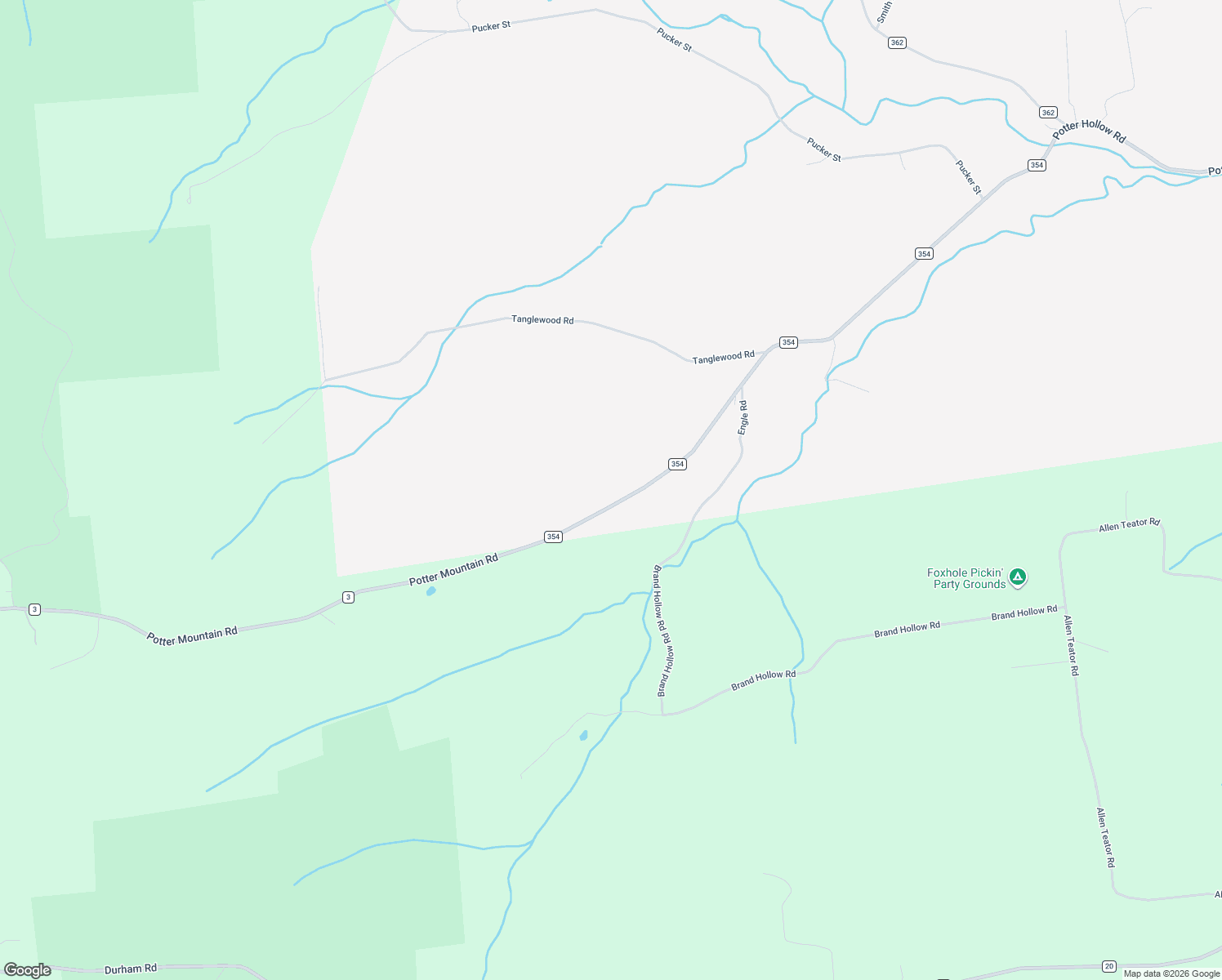 map of restaurants, bars, coffee shops, grocery stores, and more near 374 County Road 354 in Preston-Potter Hollow